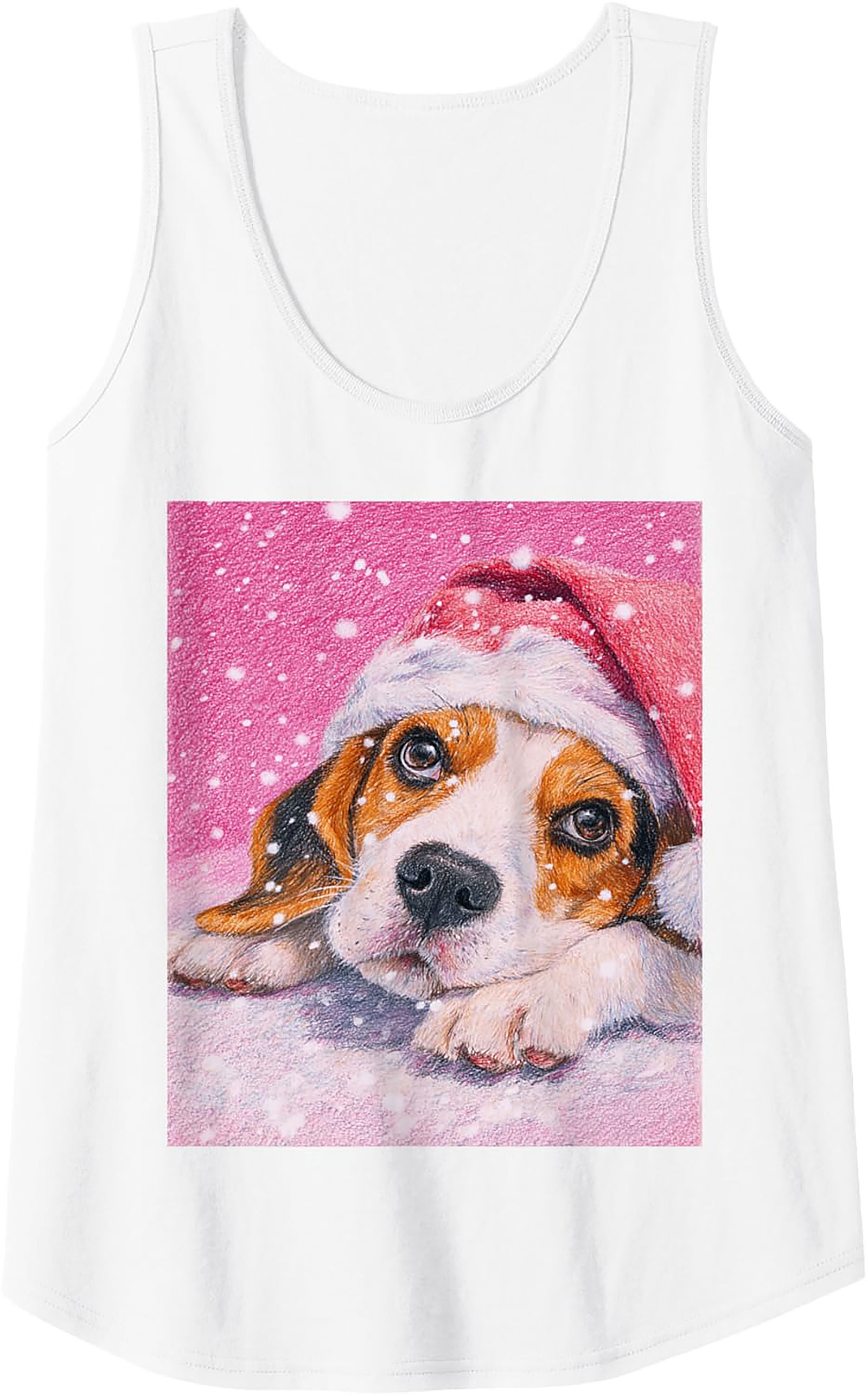 Adorable Beagle Puppy Christmas Graphic Tank Top | Unisex Sleeveless Shirt