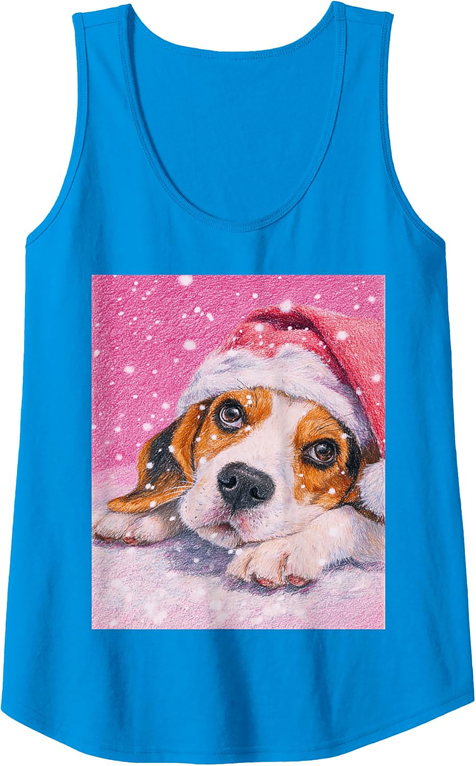 Adorable Beagle Puppy Christmas Graphic Tank Top | Unisex Sleeveless Shirt