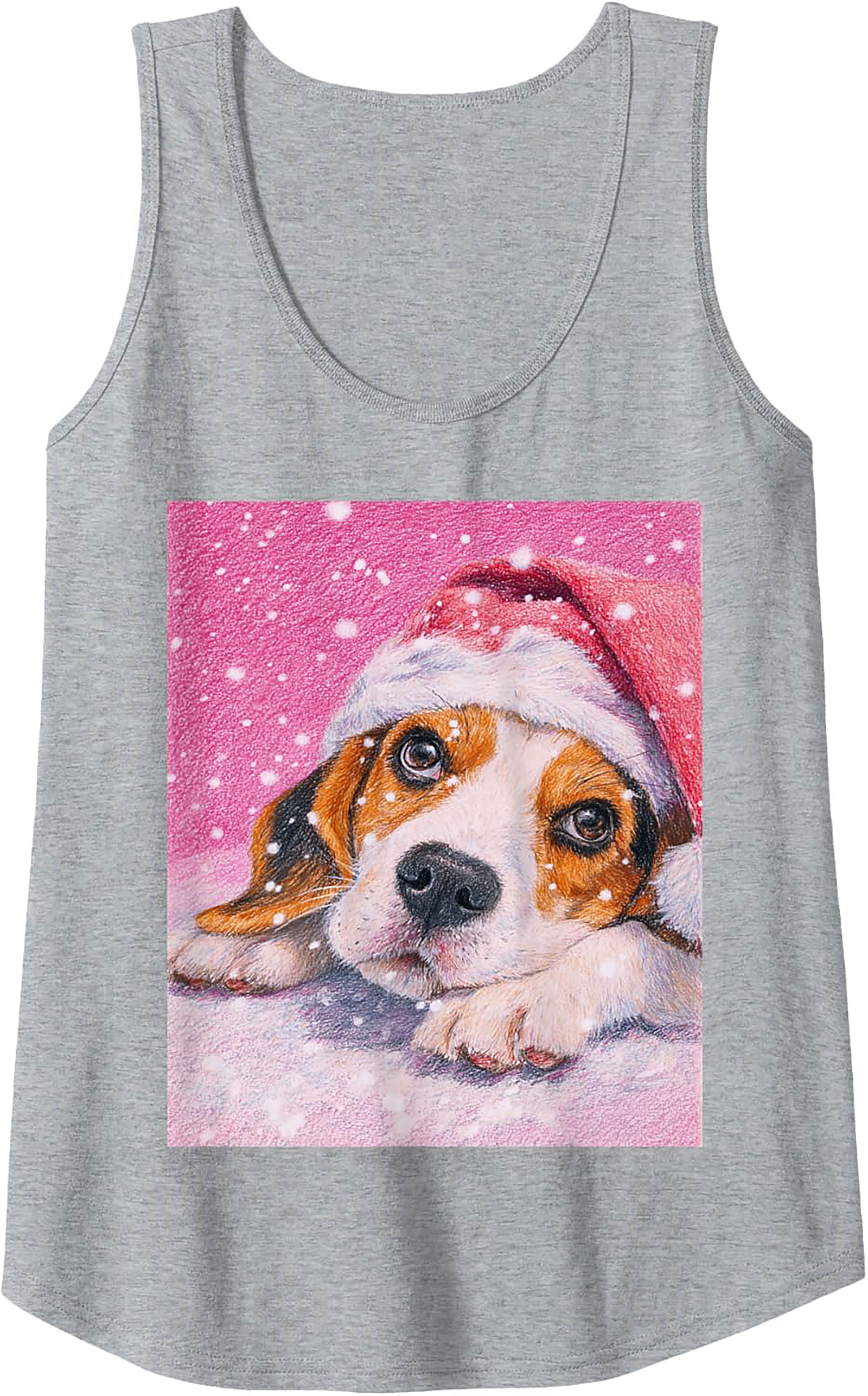 Adorable Beagle Puppy Christmas Graphic Tank Top | Unisex Sleeveless Shirt