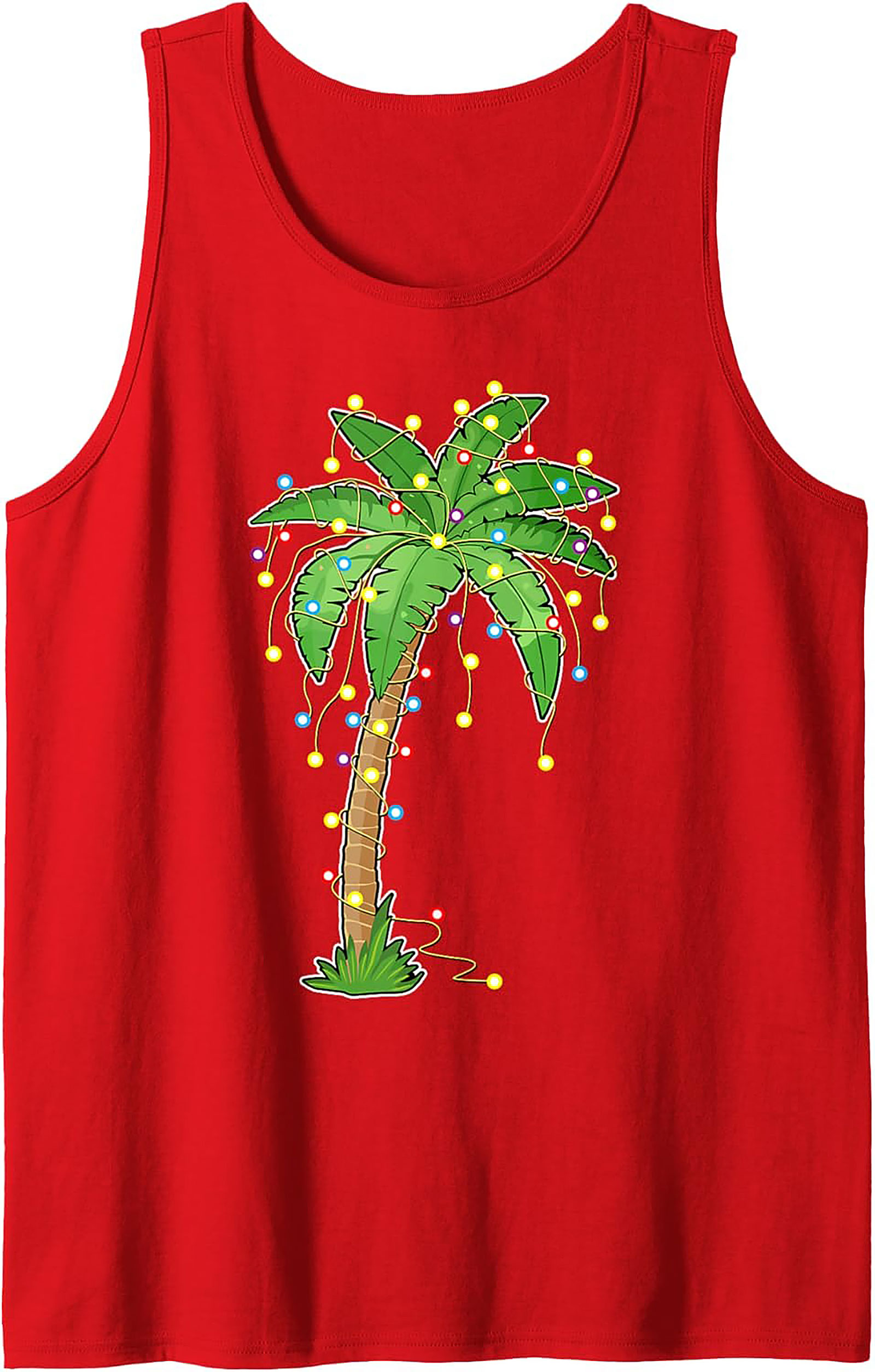 Tropical Christmas Tank Top Festive Palm Tree Graphic