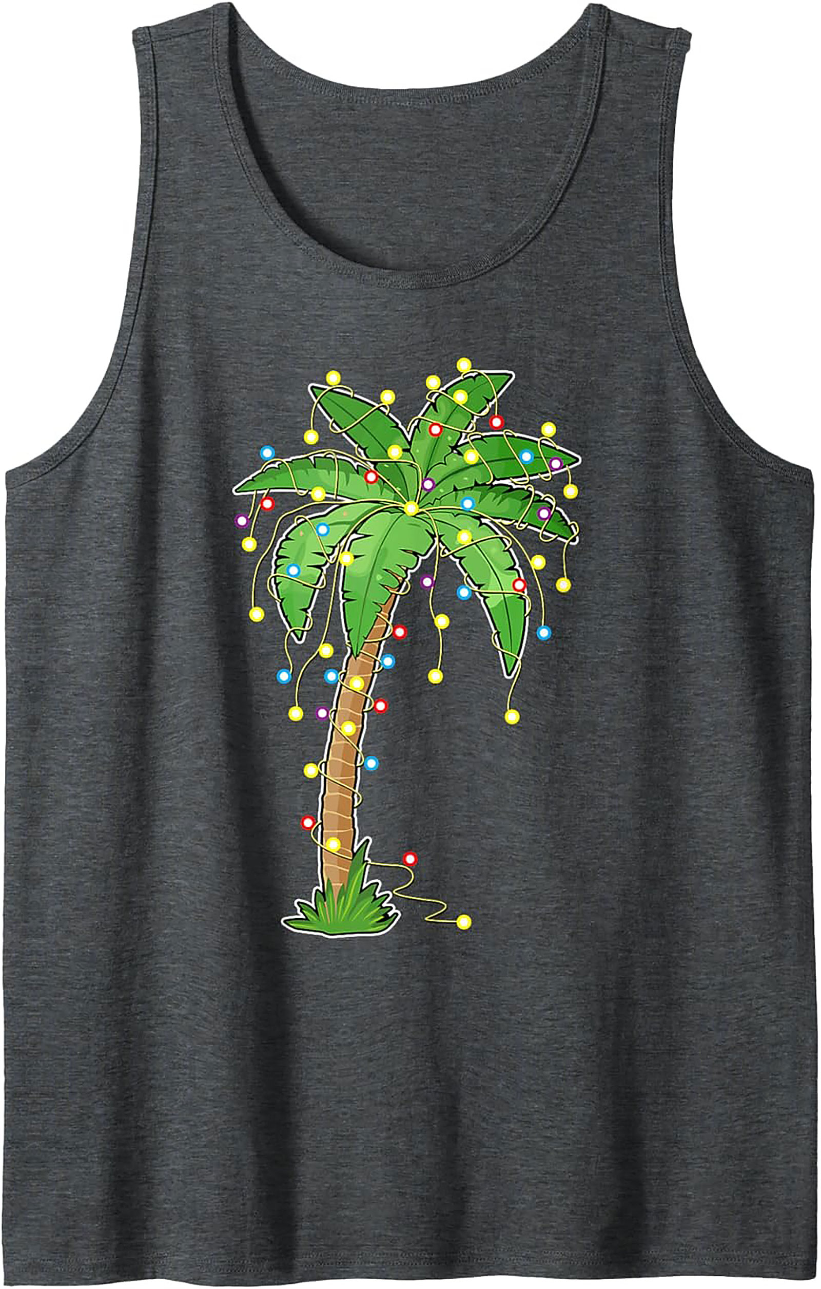 Tropical Christmas Tank Top Festive Palm Tree Graphic