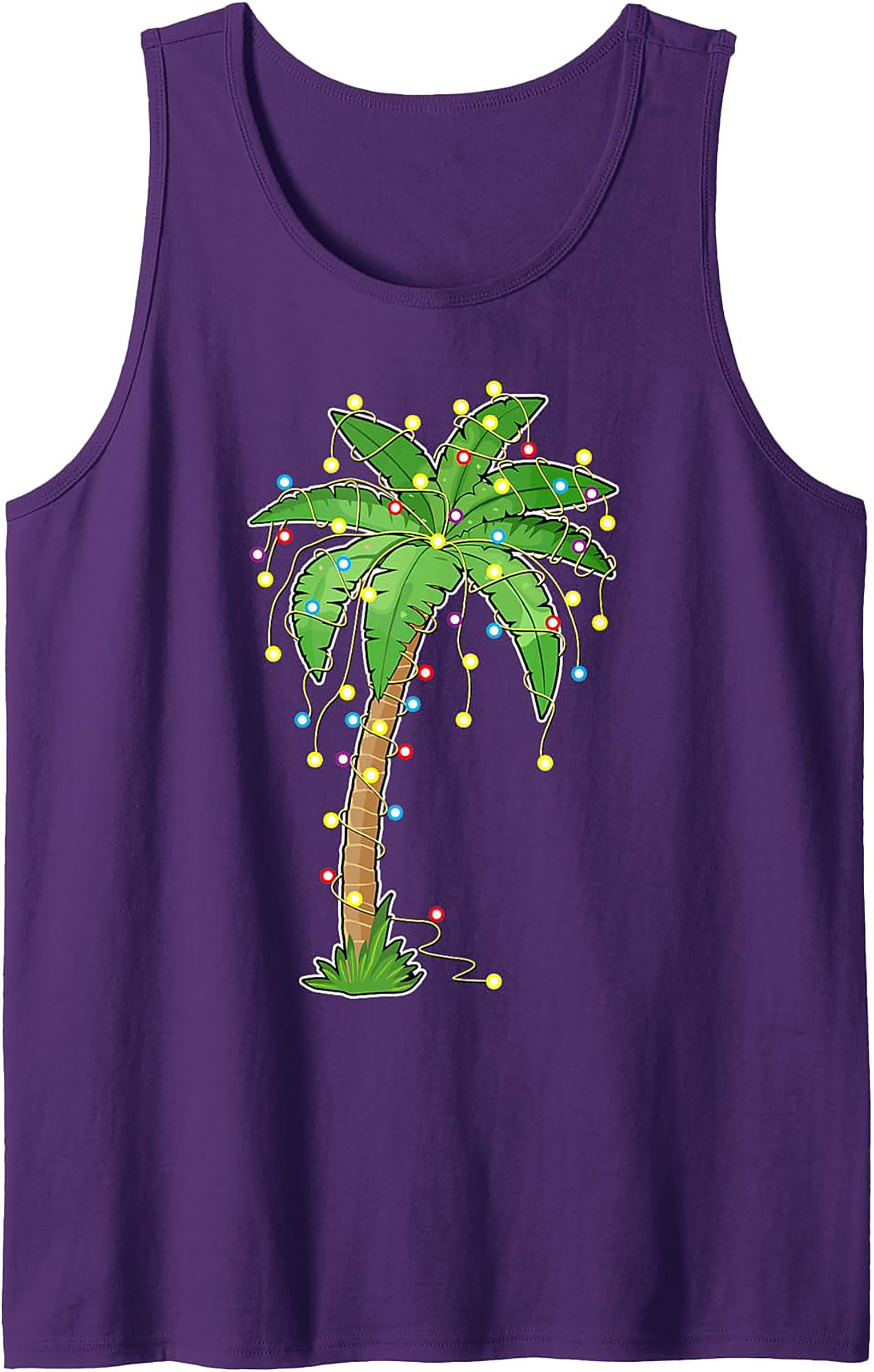 Tropical Christmas Tank Top Festive Palm Tree Graphic