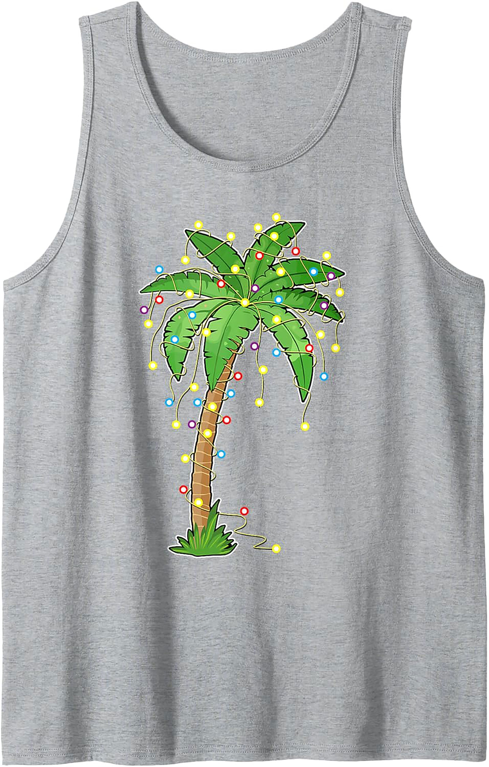 Tropical Christmas Tank Top Festive Palm Tree Graphic