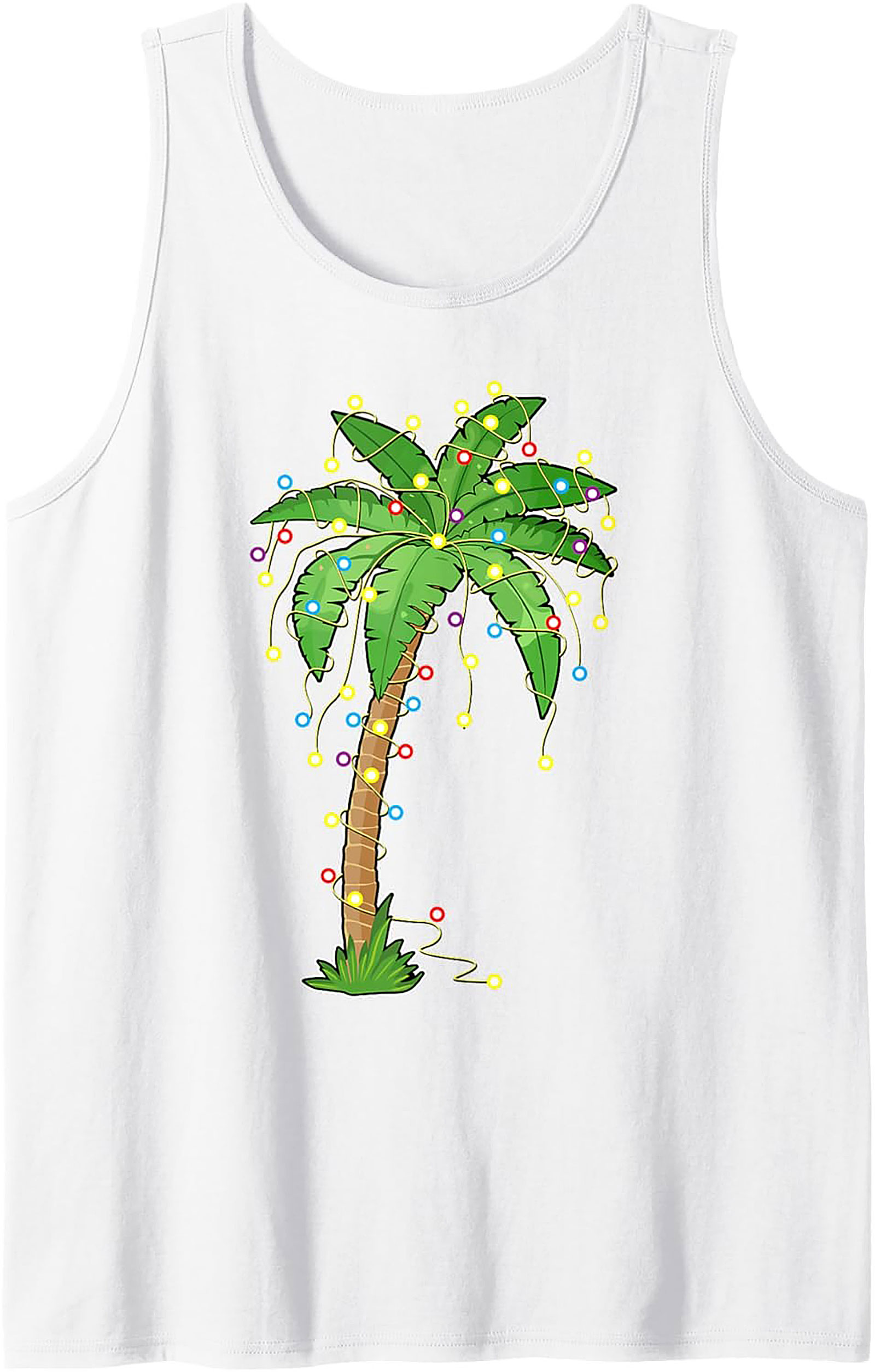 Tropical Christmas Tank Top Festive Palm Tree Graphic