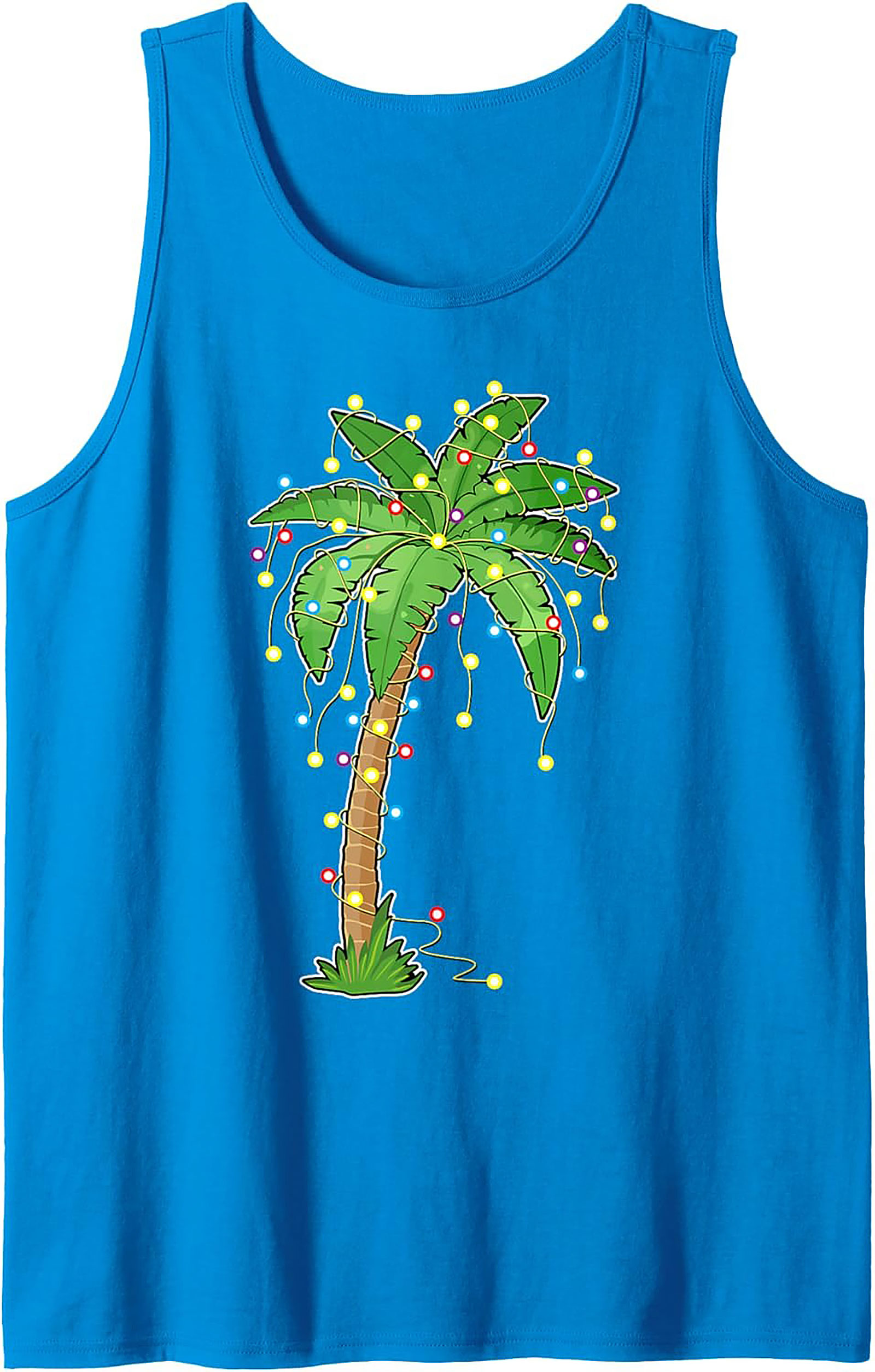 Tropical Christmas Tank Top Festive Palm Tree Graphic