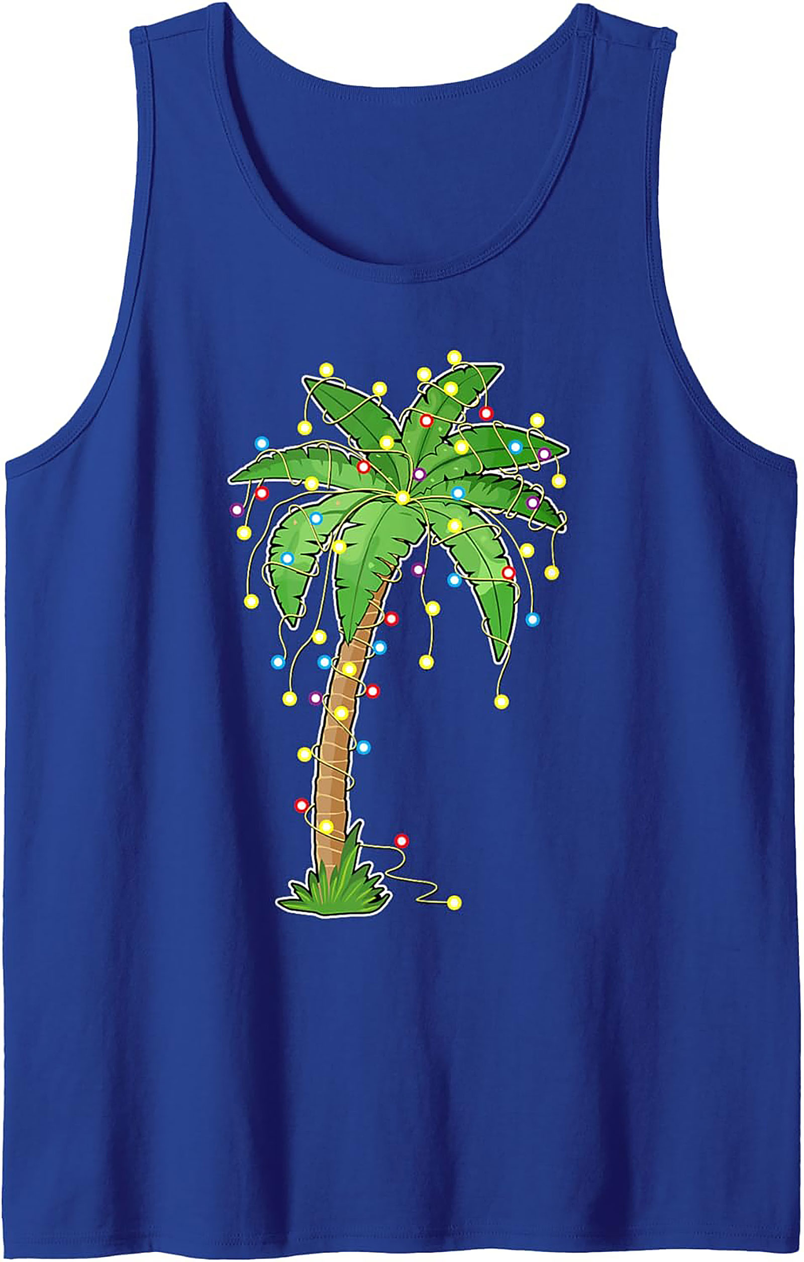Tropical Christmas Tank Top Festive Palm Tree Graphic