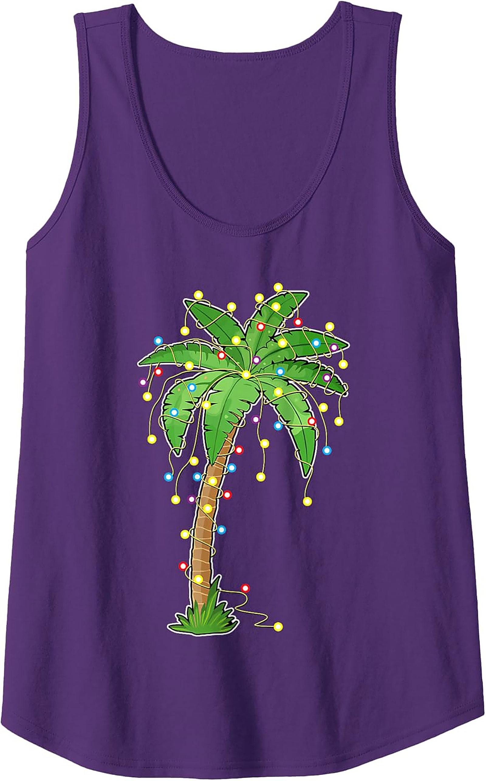 Tropical Christmas Tank Top Festive Palm Tree Graphic