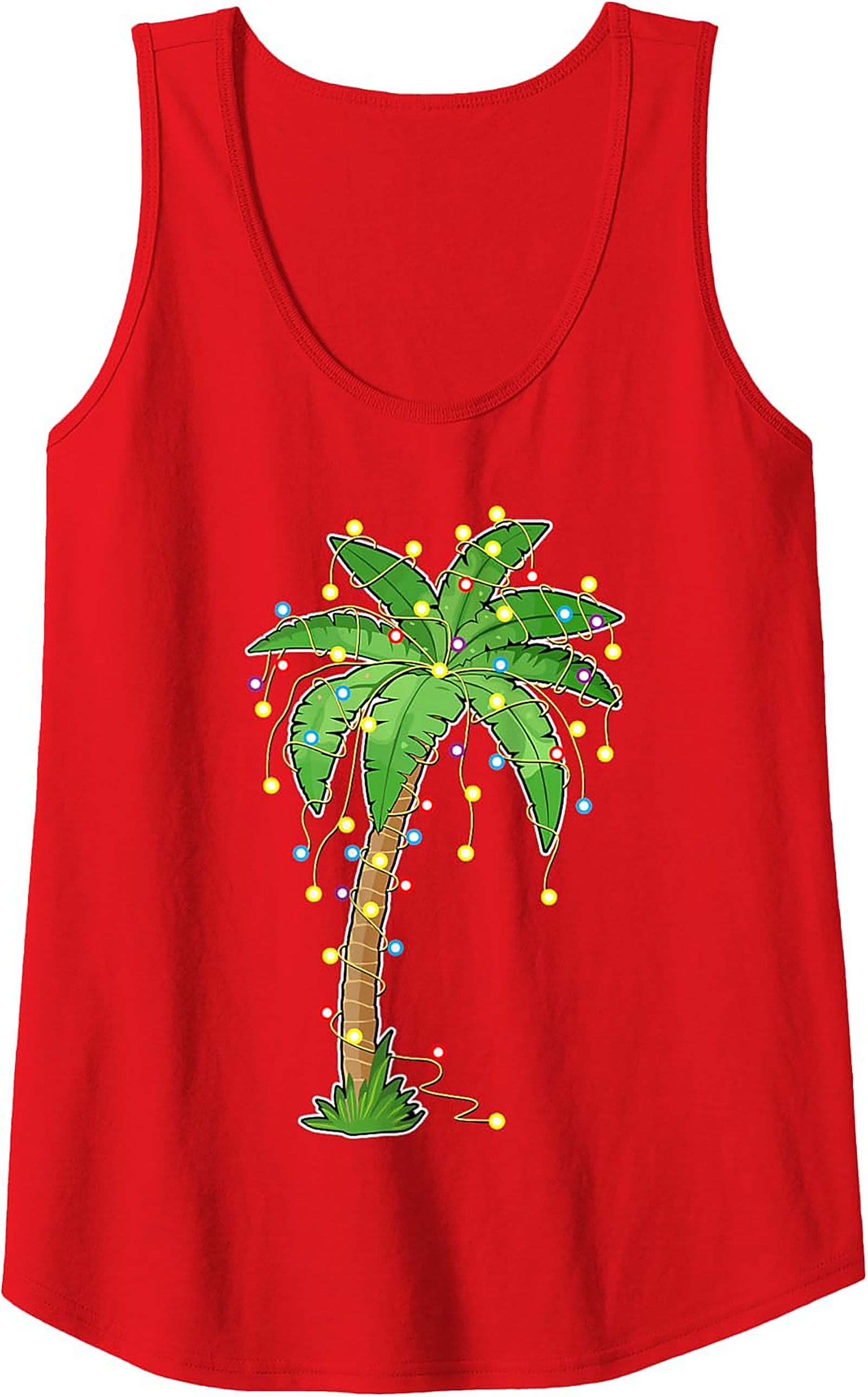 Tropical Christmas Tank Top Festive Palm Tree Graphic