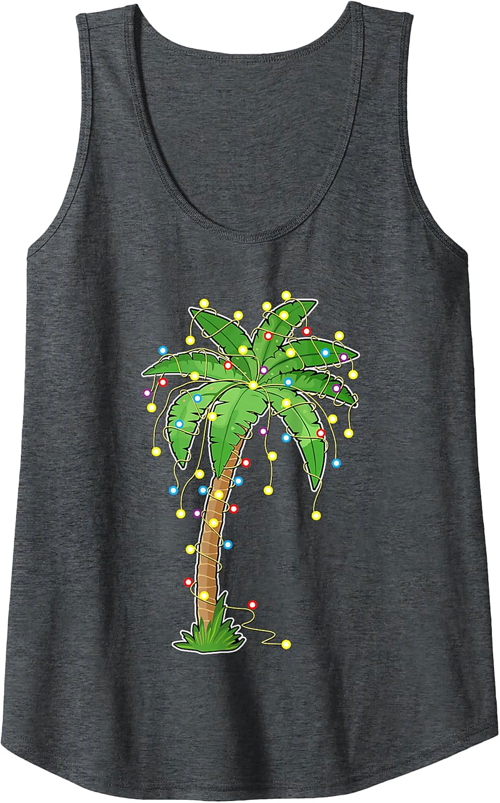 Tropical Christmas Tank Top Festive Palm Tree Graphic