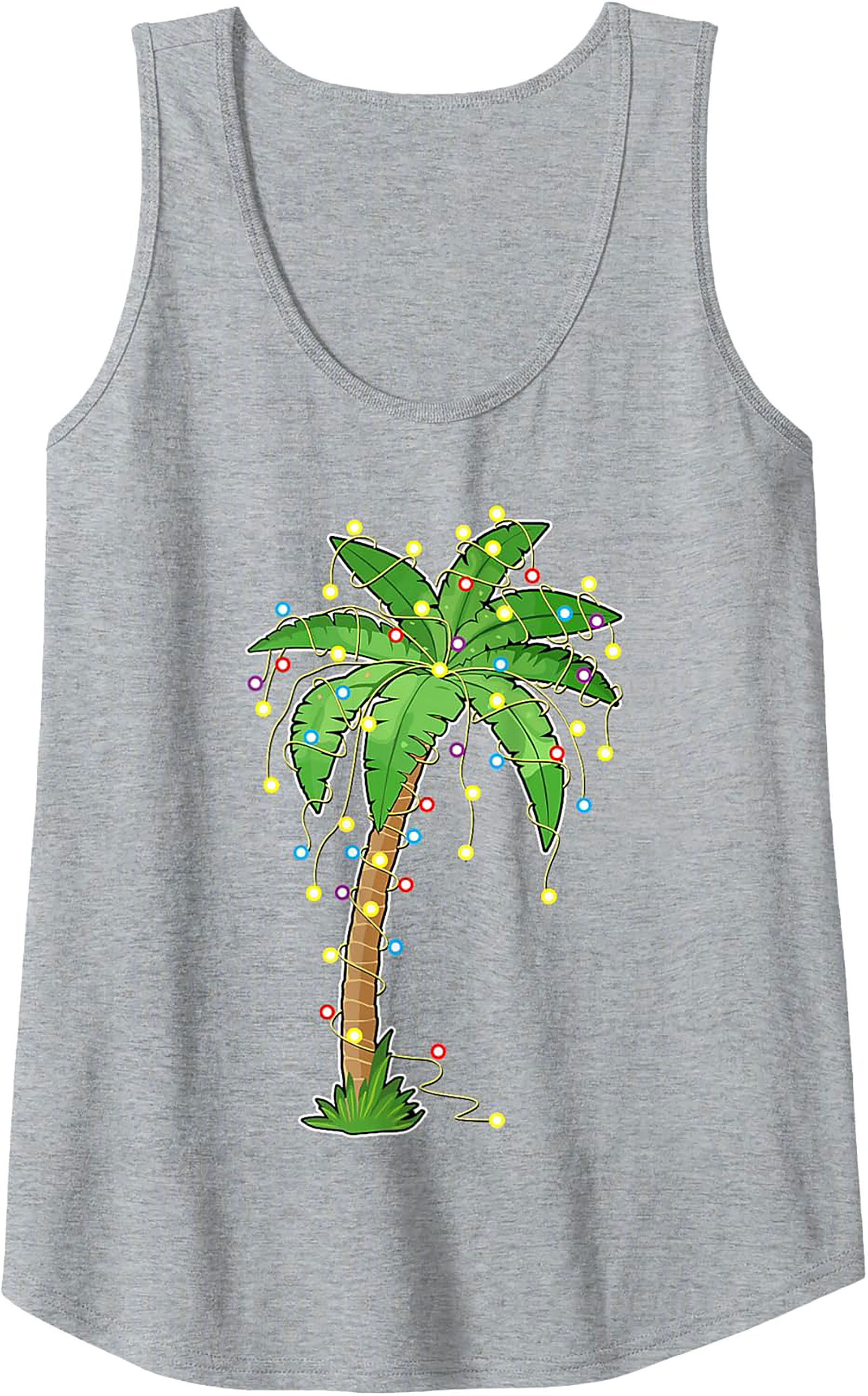 Tropical Christmas Tank Top Festive Palm Tree Graphic