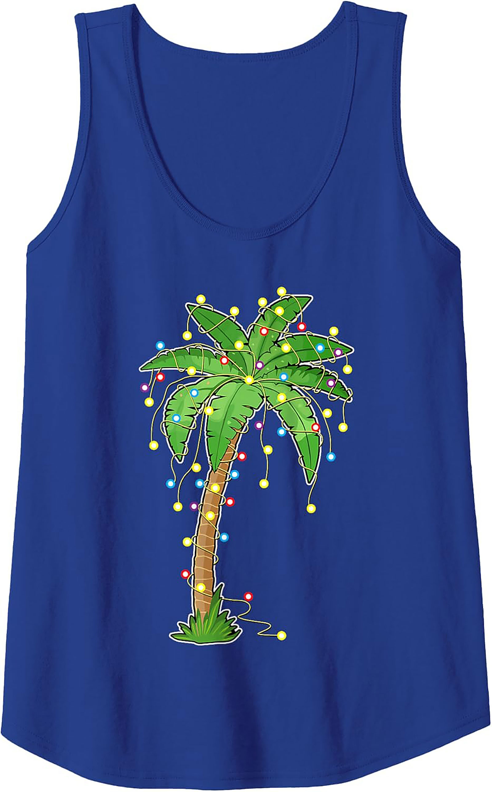 Tropical Christmas Tank Top Festive Palm Tree Graphic