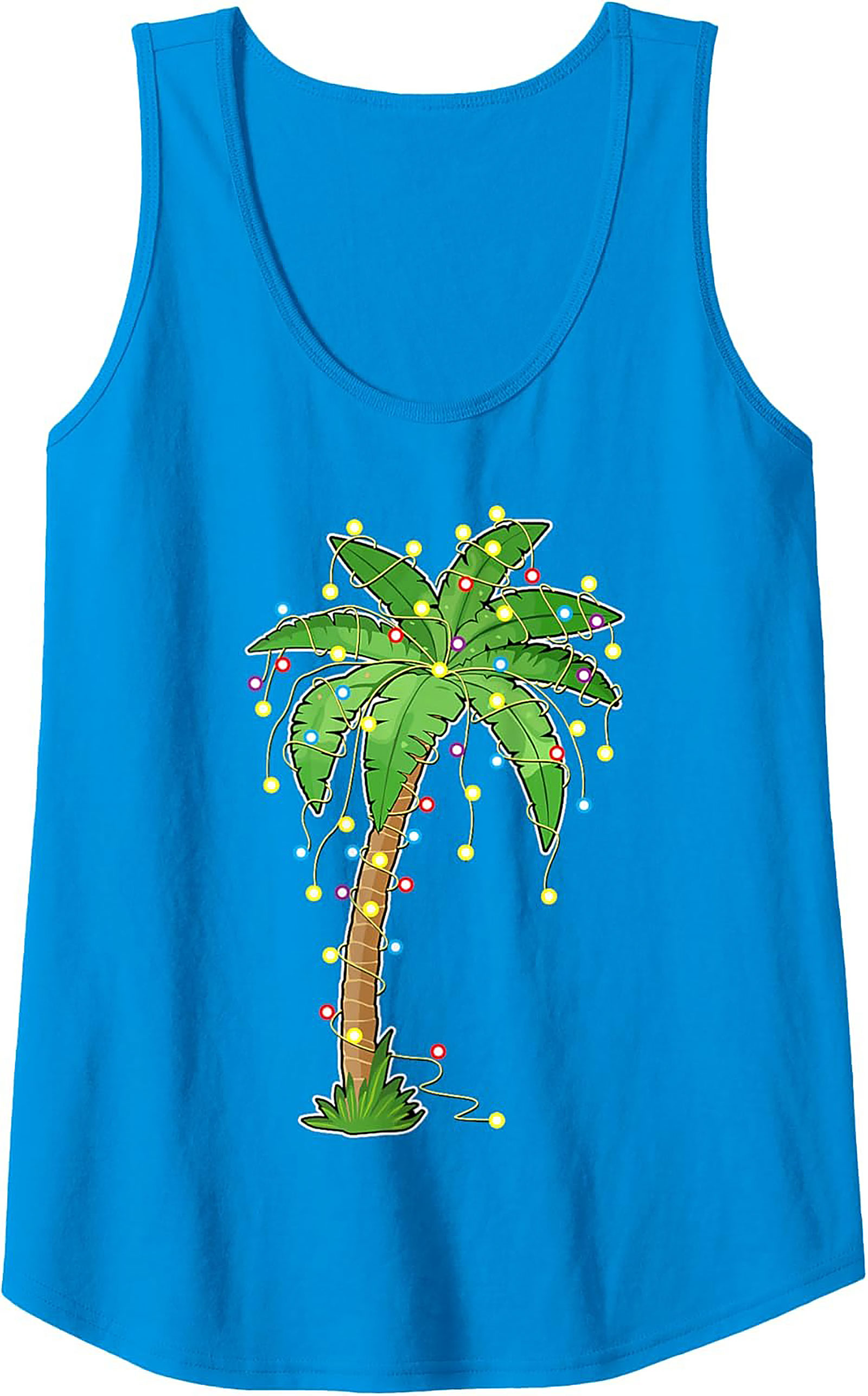 Tropical Christmas Tank Top Festive Palm Tree Graphic