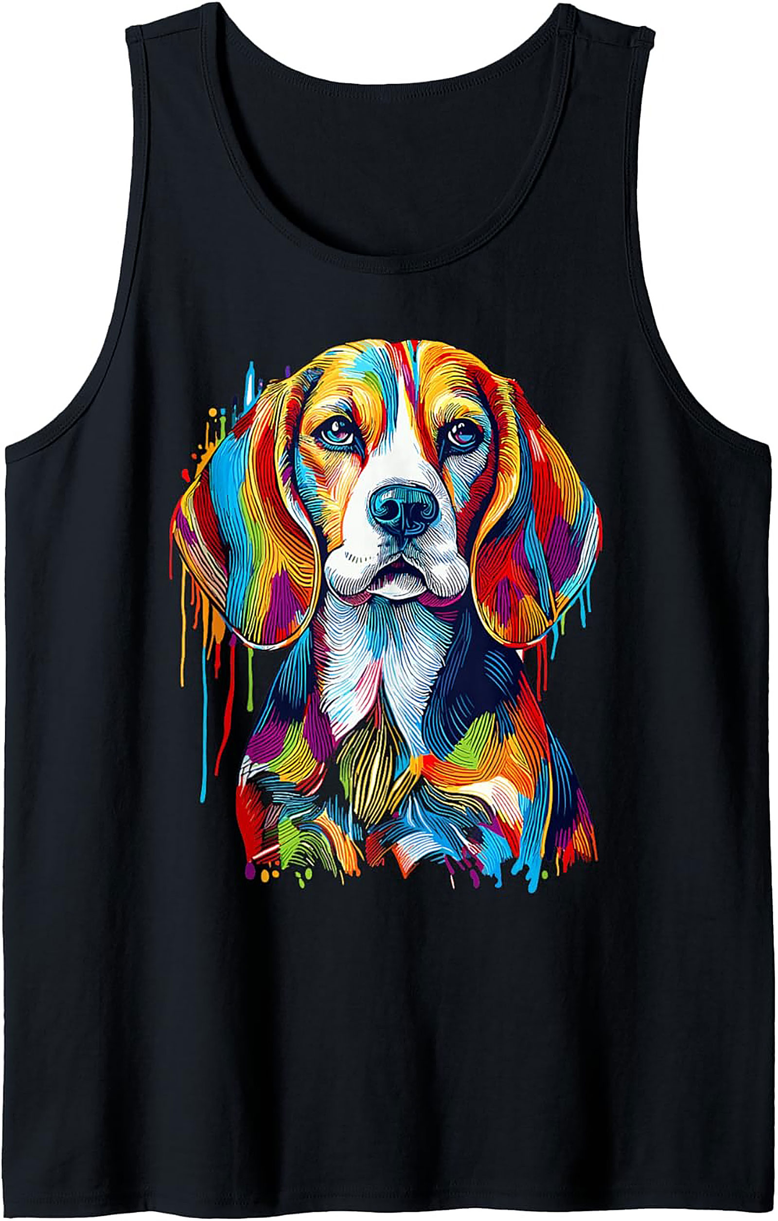 Colorful Beagle Tank Top | Abstract Rainbow Dog Graphic Tank