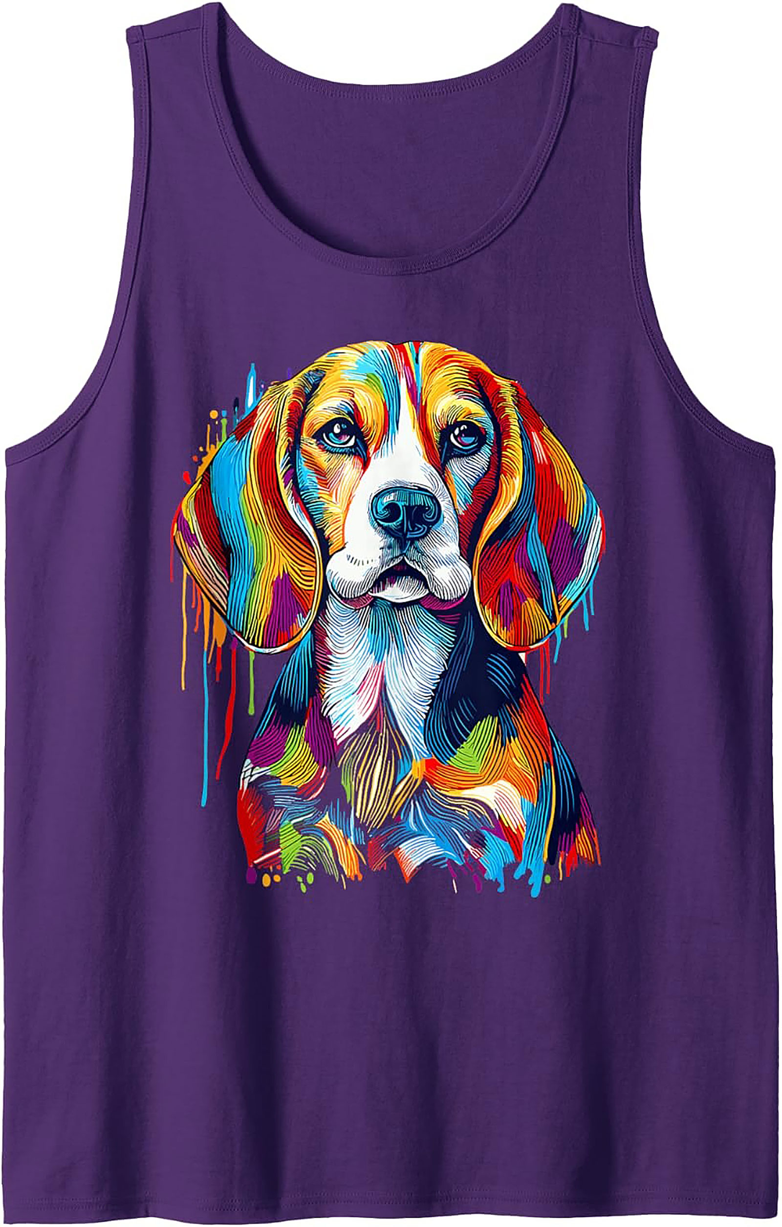 Colorful Beagle Tank Top | Abstract Rainbow Dog Graphic Tank