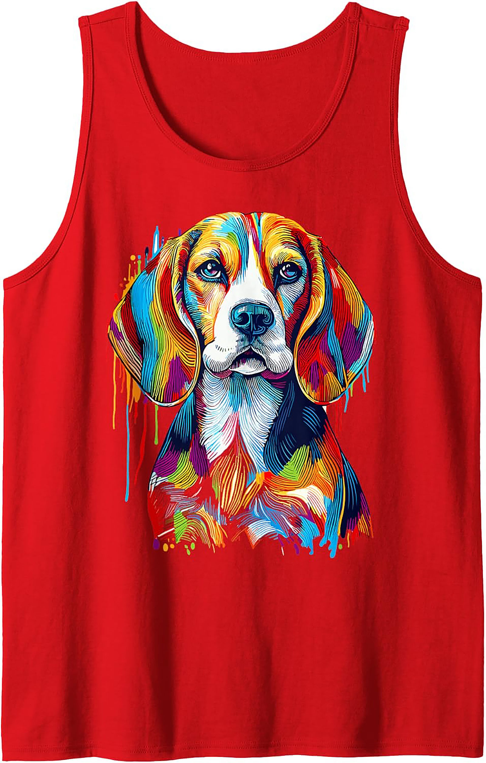 Colorful Beagle Tank Top | Abstract Rainbow Dog Graphic Tank