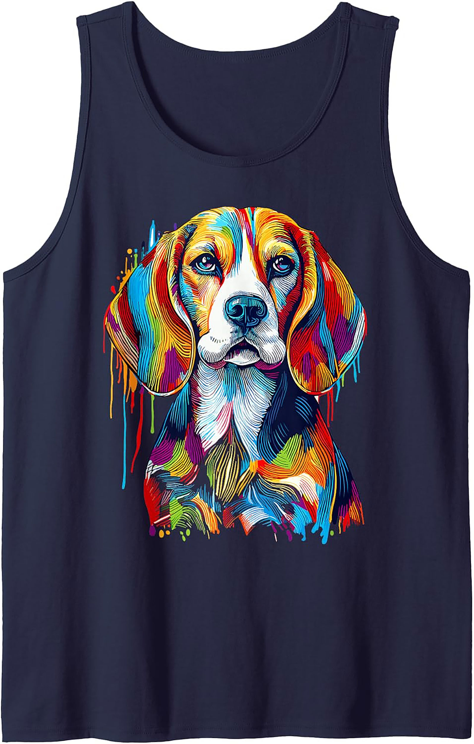 Colorful Beagle Tank Top | Abstract Rainbow Dog Graphic Tank