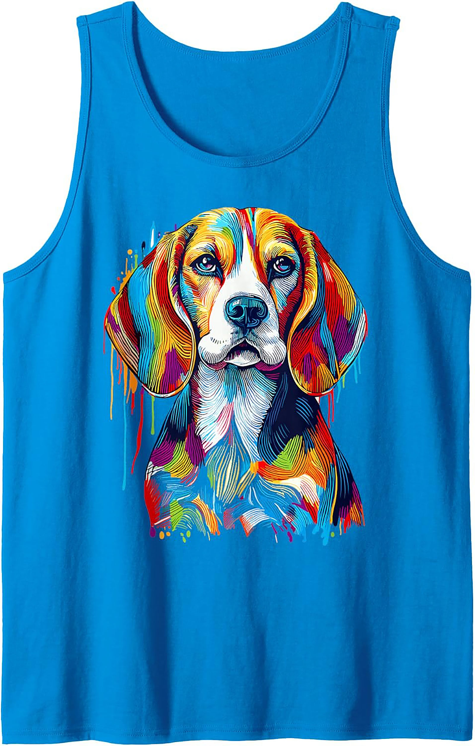 Colorful Beagle Tank Top | Abstract Rainbow Dog Graphic Tank