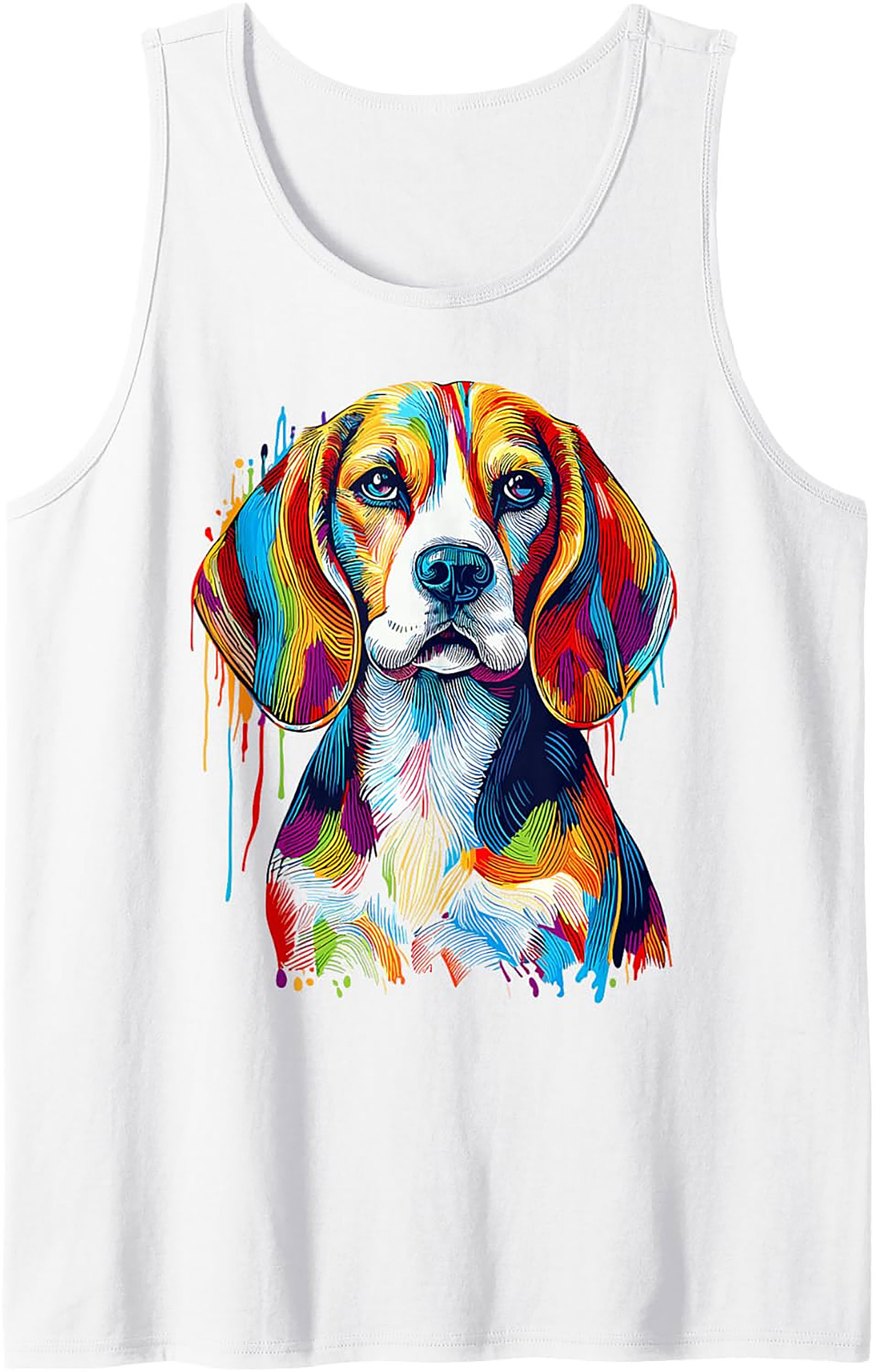 Colorful Beagle Tank Top | Abstract Rainbow Dog Graphic Tank
