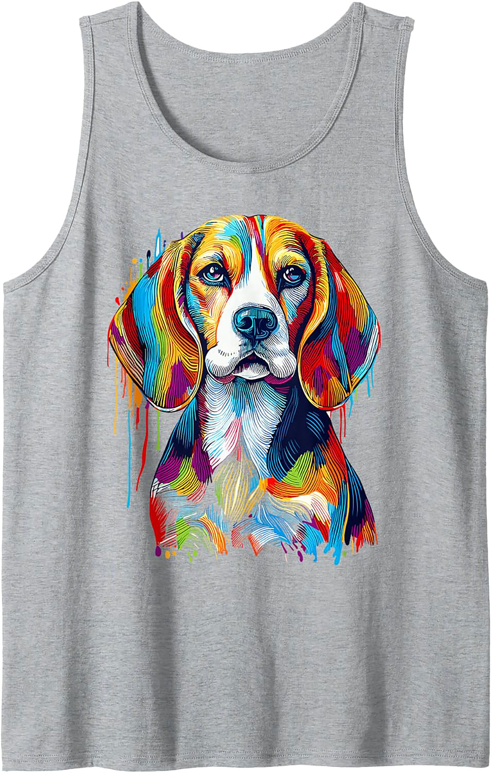 Colorful Beagle Tank Top | Abstract Rainbow Dog Graphic Tank