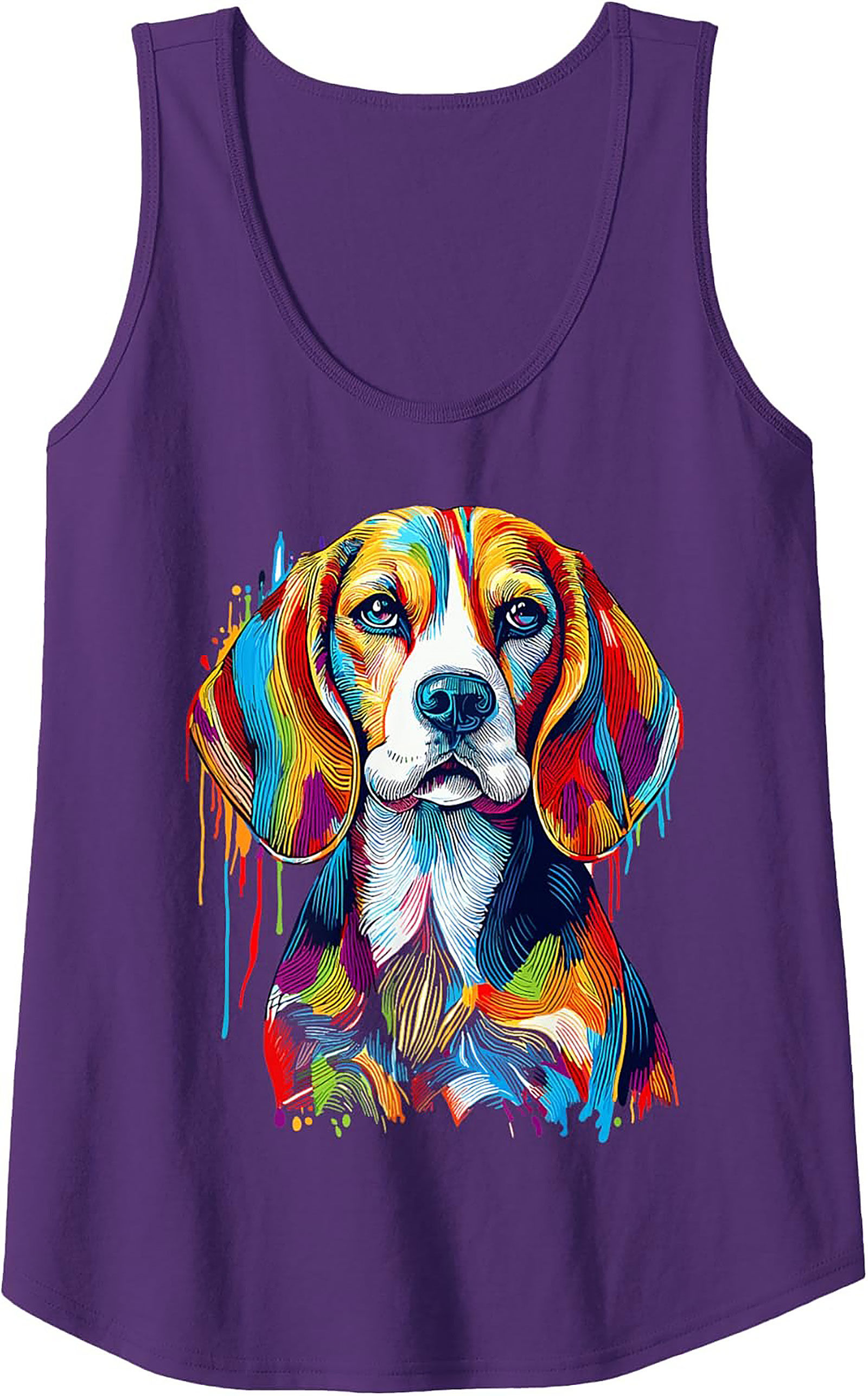 Colorful Beagle Tank Top | Abstract Rainbow Dog Graphic Tank