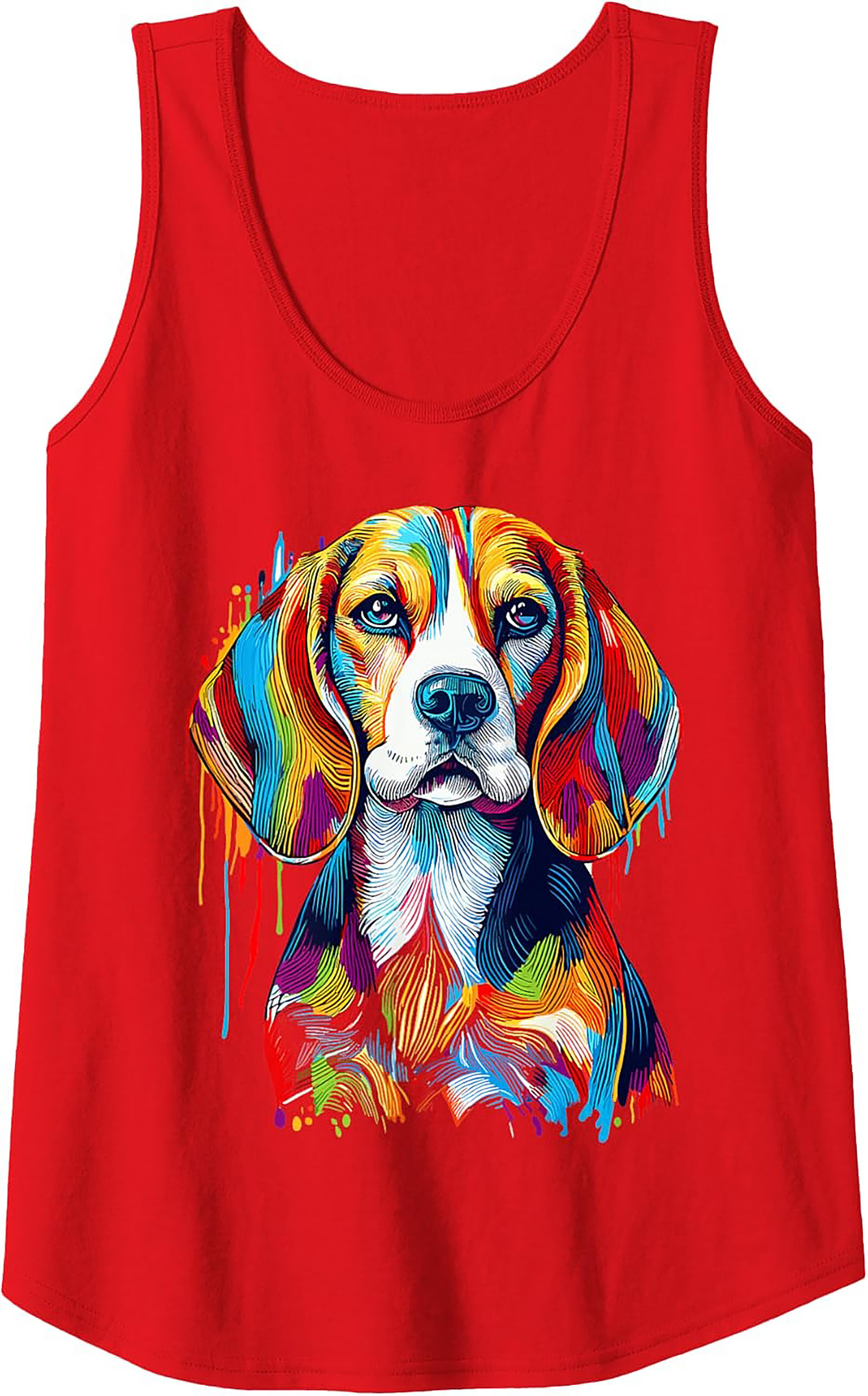 Colorful Beagle Tank Top | Abstract Rainbow Dog Graphic Tank