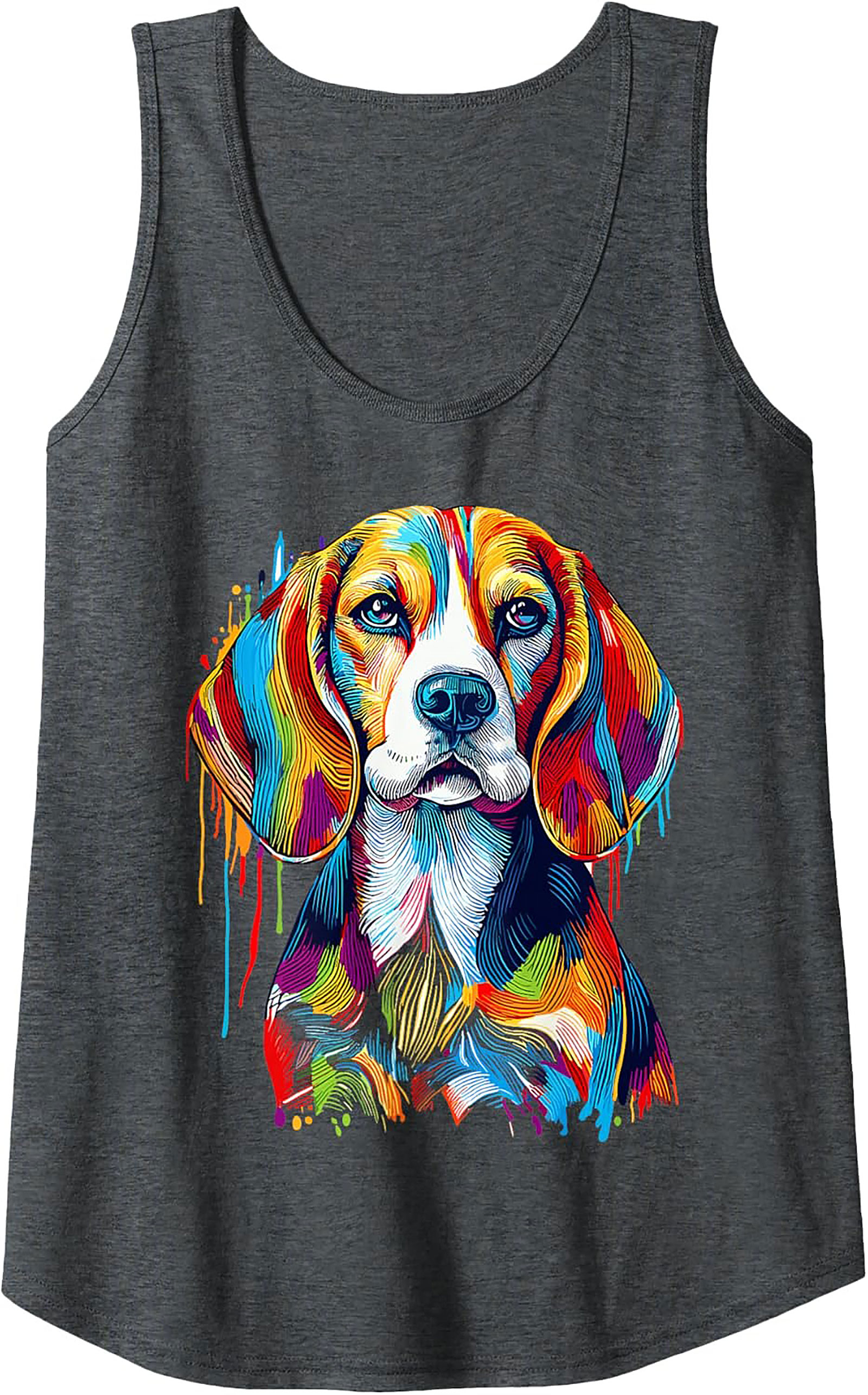 Colorful Beagle Tank Top | Abstract Rainbow Dog Graphic Tank