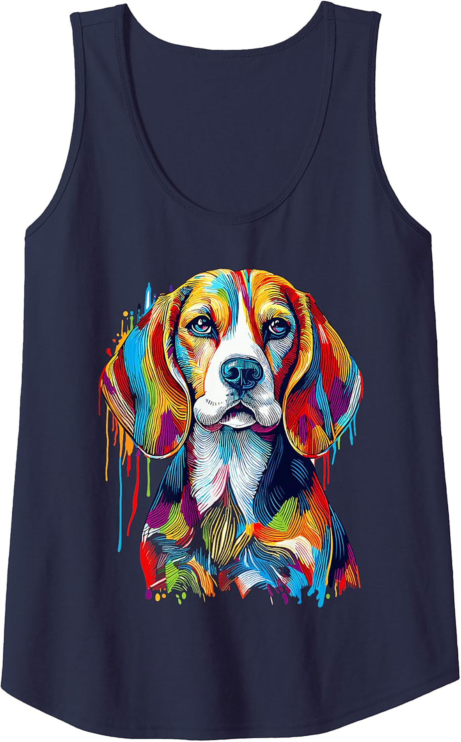 Colorful Beagle Tank Top | Abstract Rainbow Dog Graphic Tank