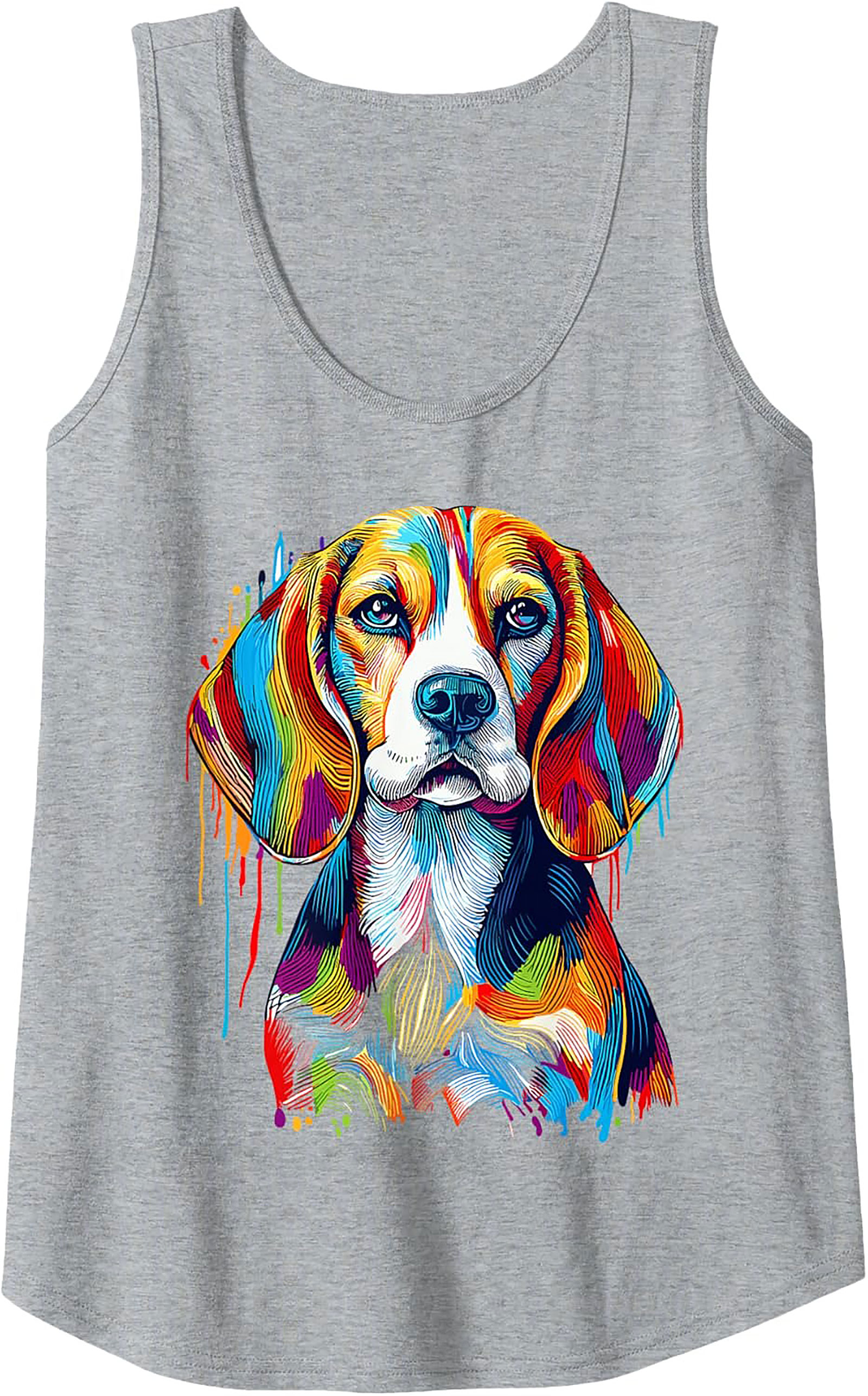 Colorful Beagle Tank Top | Abstract Rainbow Dog Graphic Tank