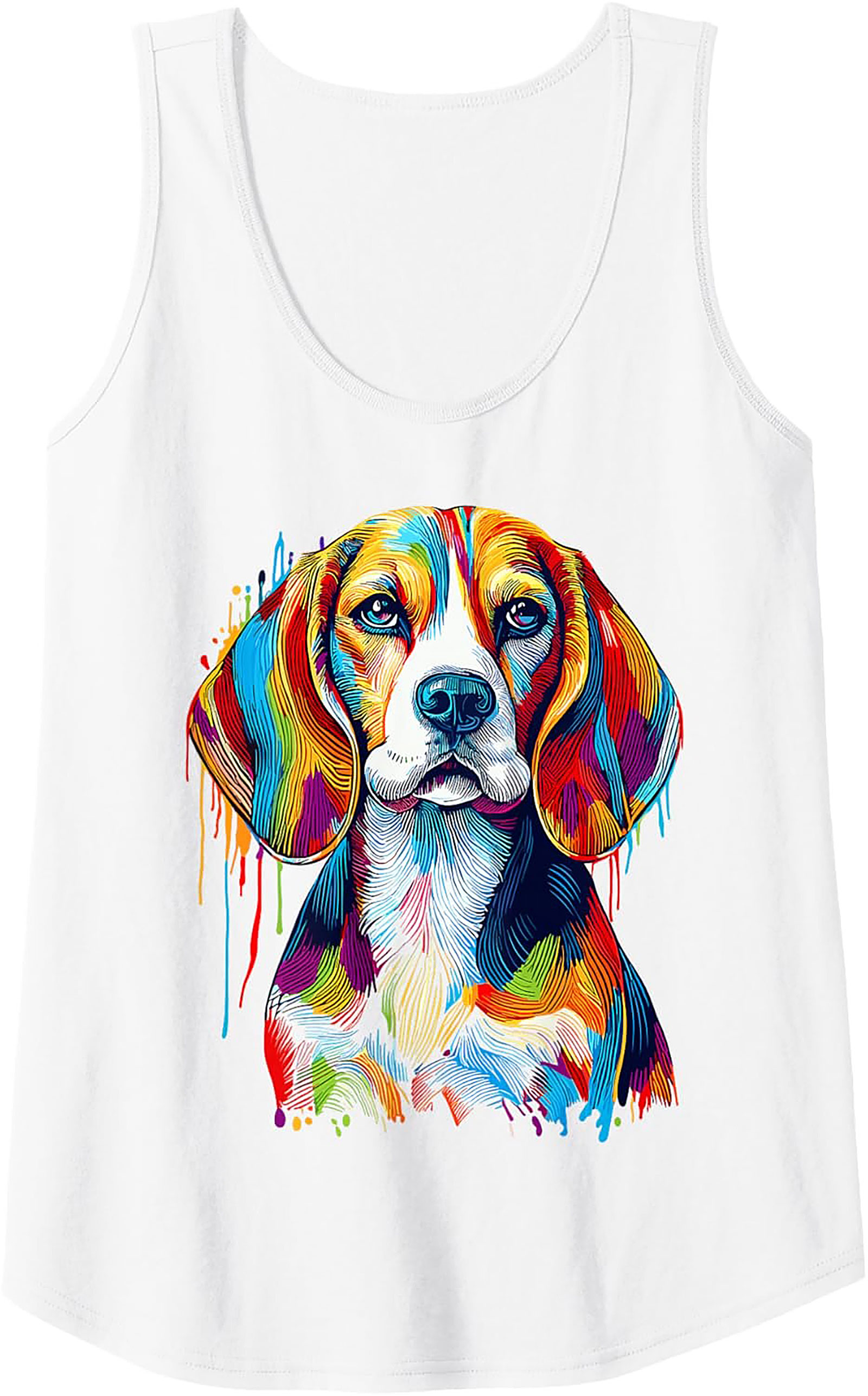 Colorful Beagle Tank Top | Abstract Rainbow Dog Graphic Tank