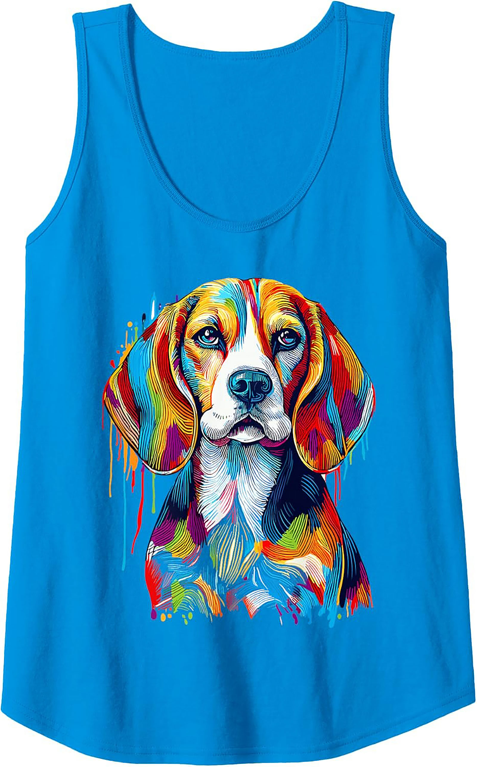 Colorful Beagle Tank Top | Abstract Rainbow Dog Graphic Tank