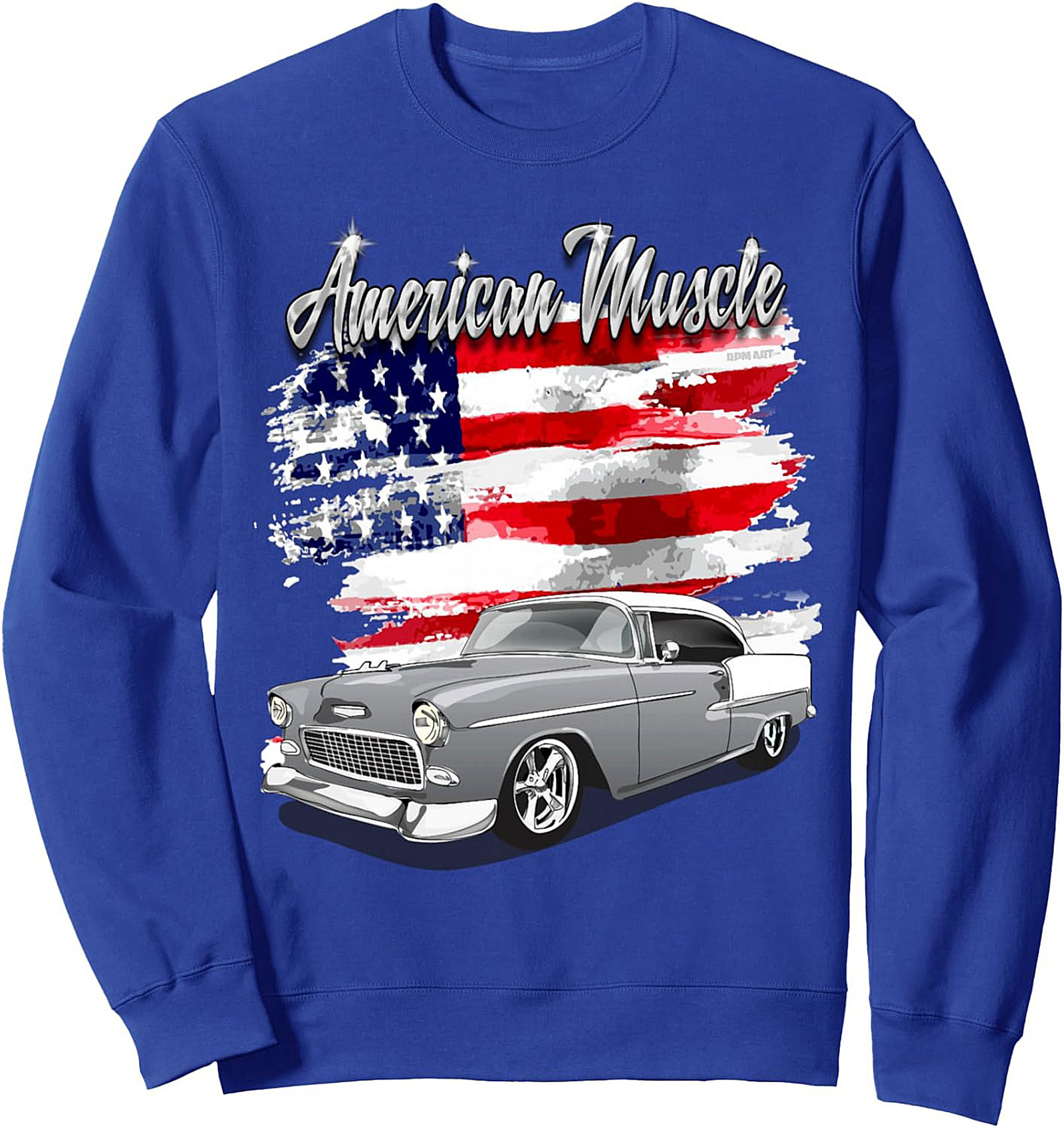 American Muscle Car Graphic Sweatshirt Vintage Crewneck