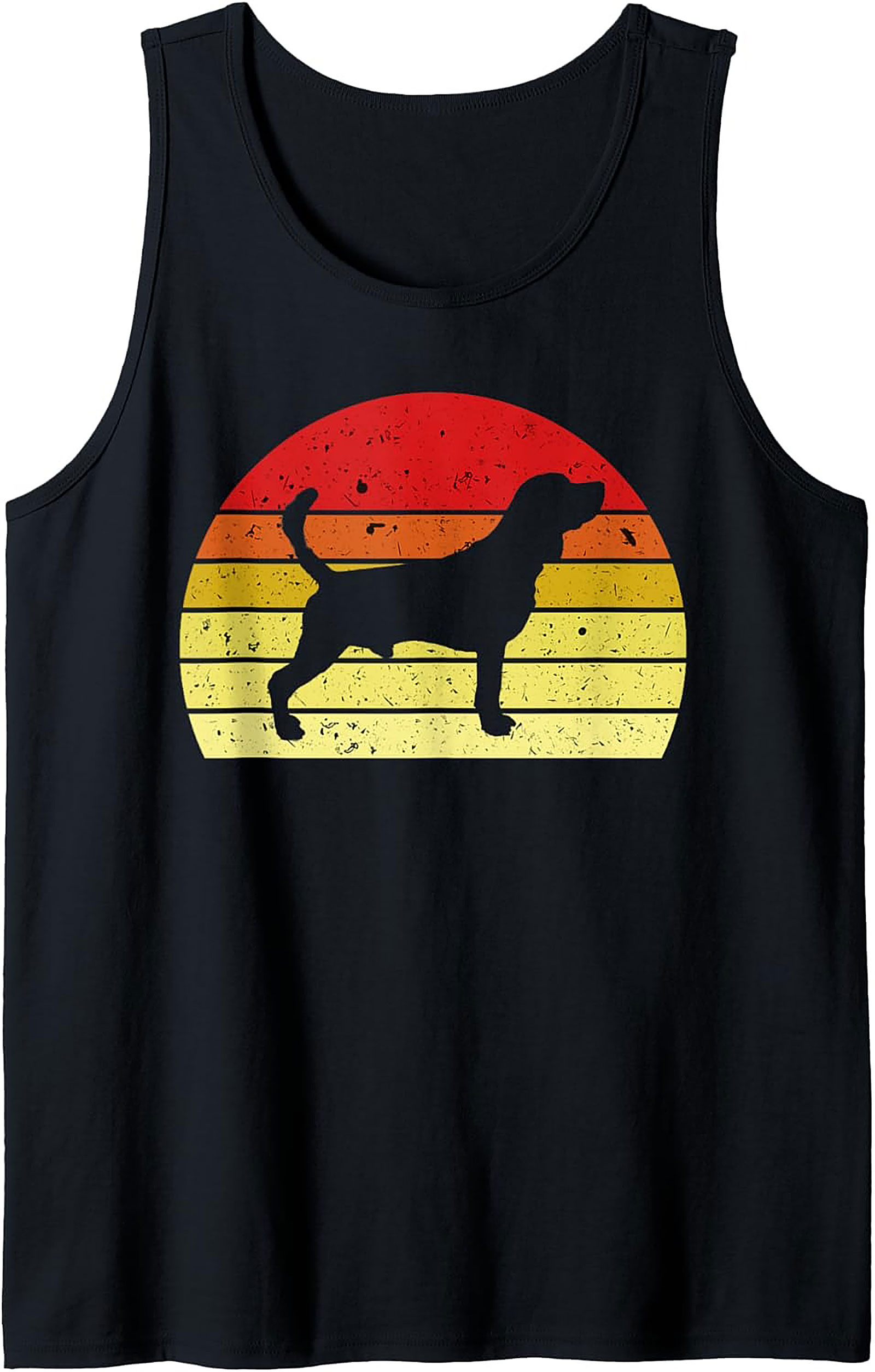 Retro Beagle Dog Graphic Tank | Vintage Sunset Sleeveless Shirt