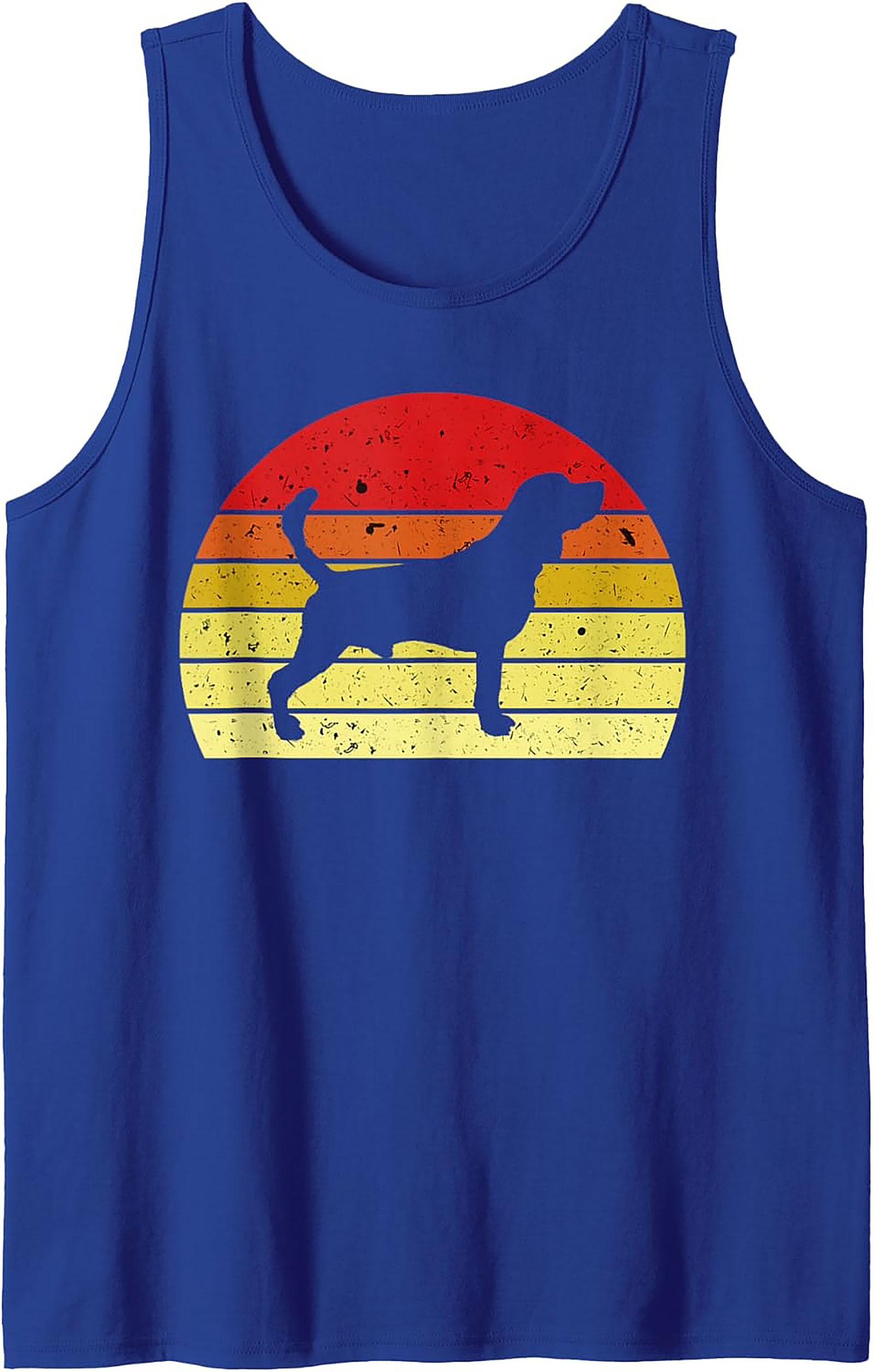 Retro Beagle Dog Graphic Tank | Vintage Sunset Sleeveless Shirt