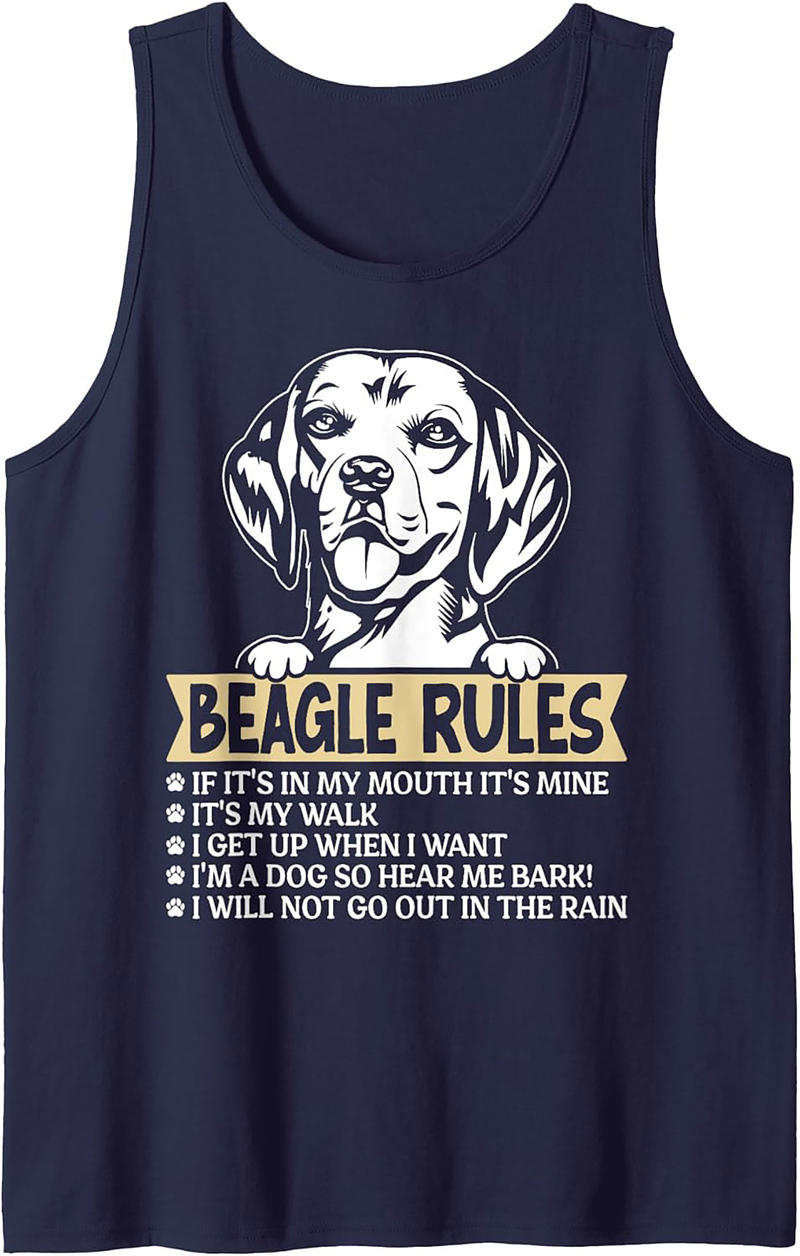 Beagle Rules Graphic Tank Top | Funny Dog Owner Unisex Sleeveless Shirt