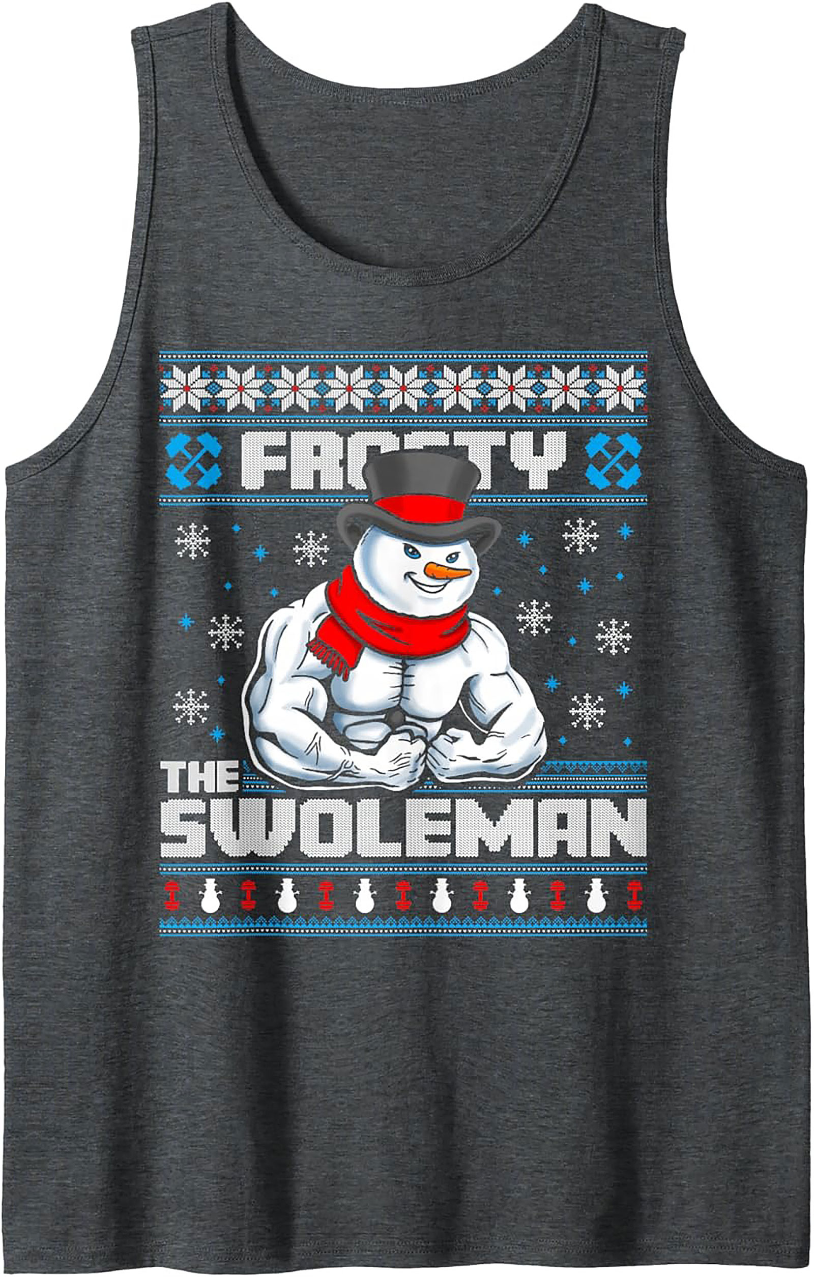 Frosty The Swoleman Gym Christmas Tank Top Workout Gift