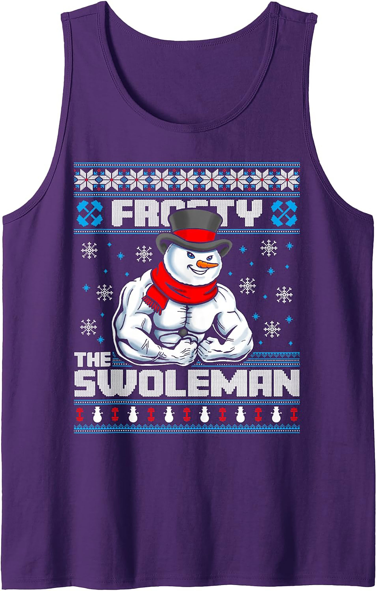 Frosty The Swoleman Gym Christmas Tank Top Workout Gift