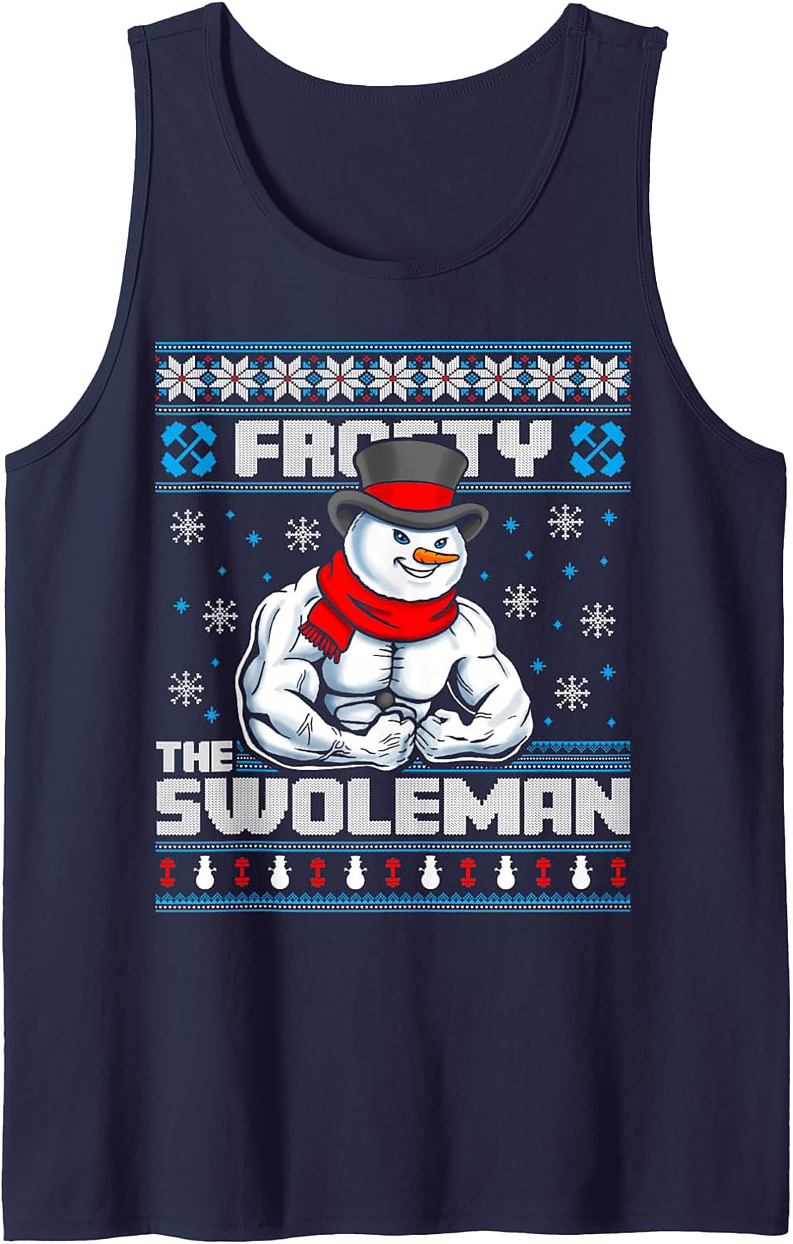 Frosty The Swoleman Gym Christmas Tank Top Workout Gift