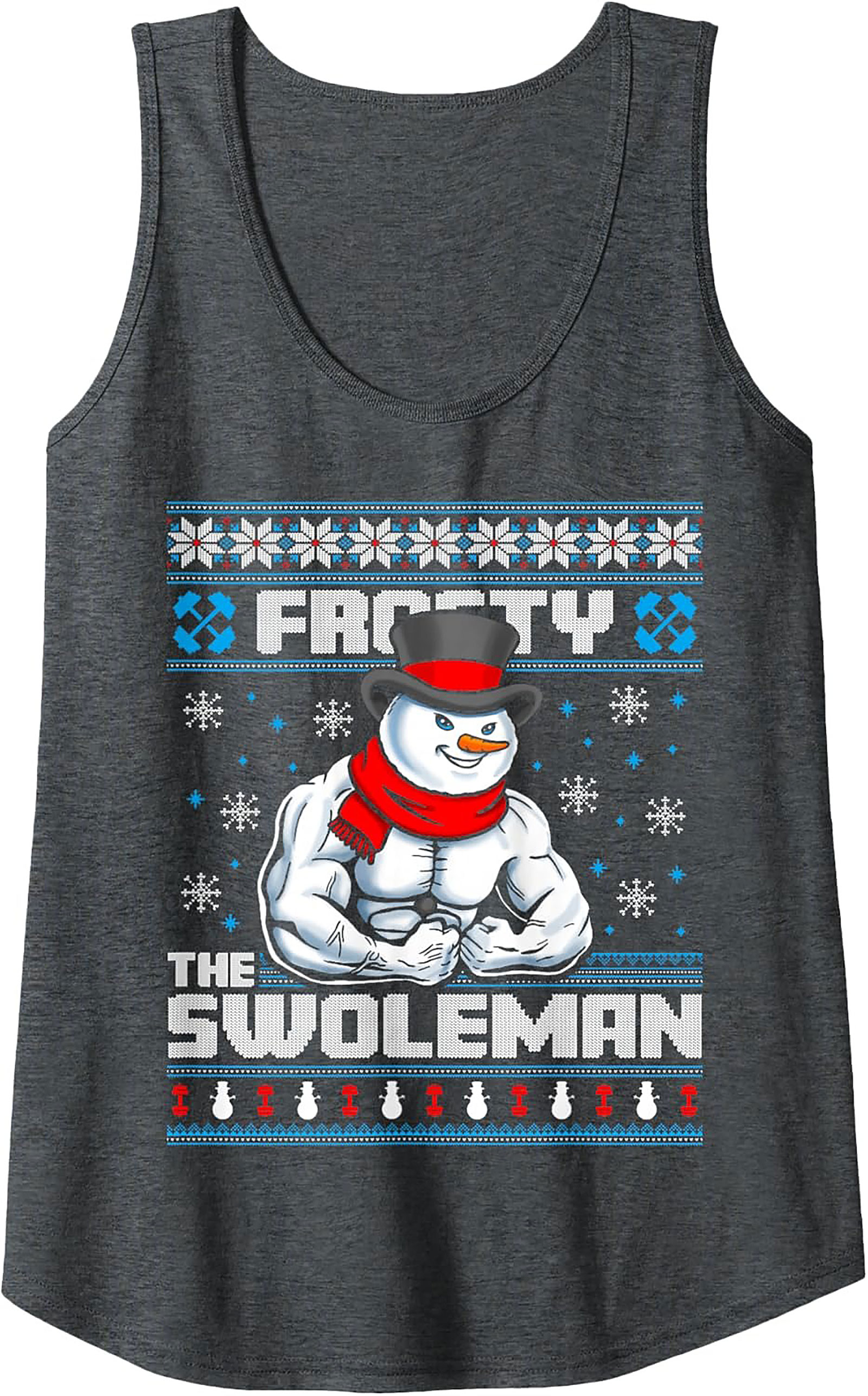 Frosty The Swoleman Gym Christmas Tank Top Workout Gift