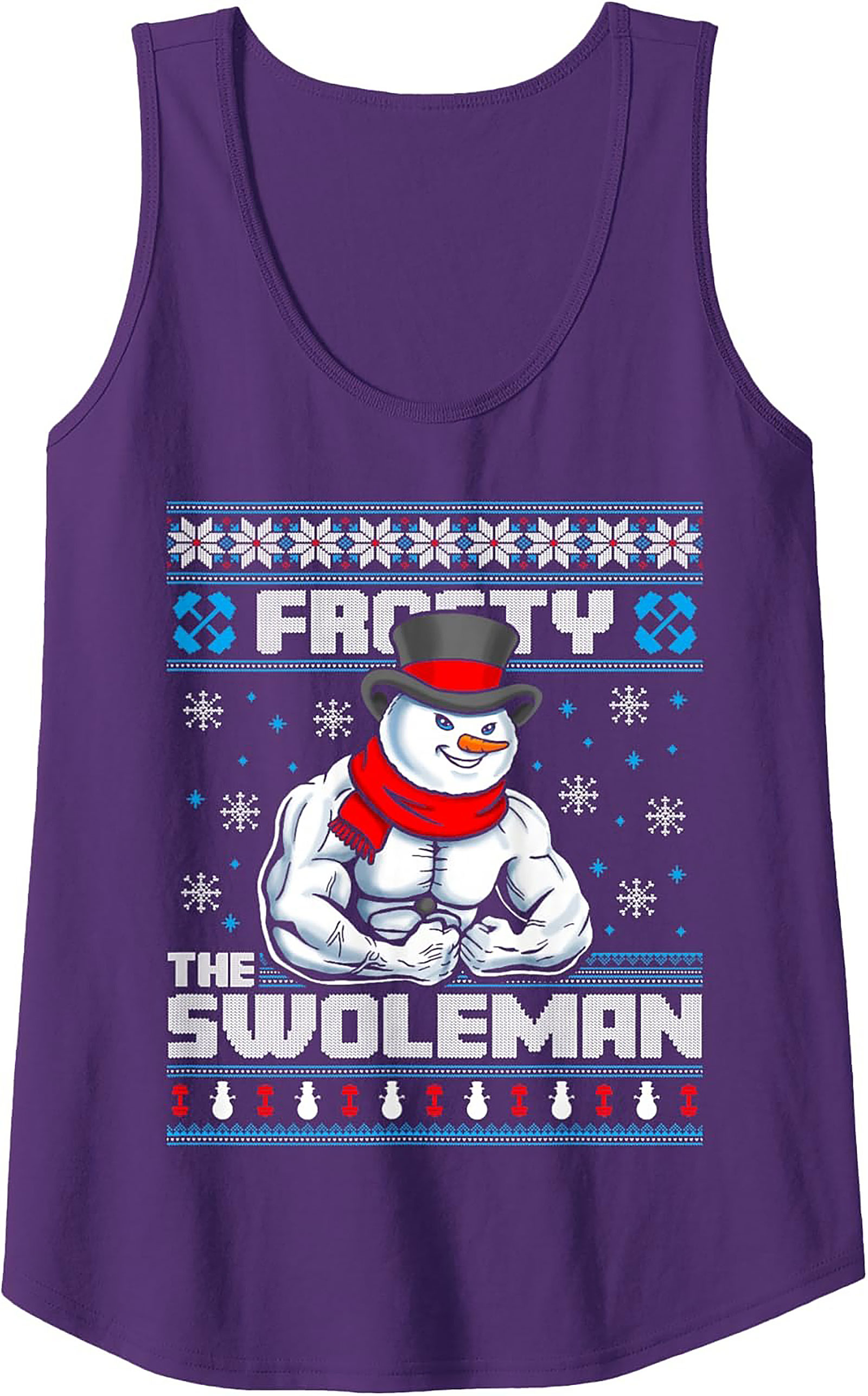 Frosty The Swoleman Gym Christmas Tank Top Workout Gift
