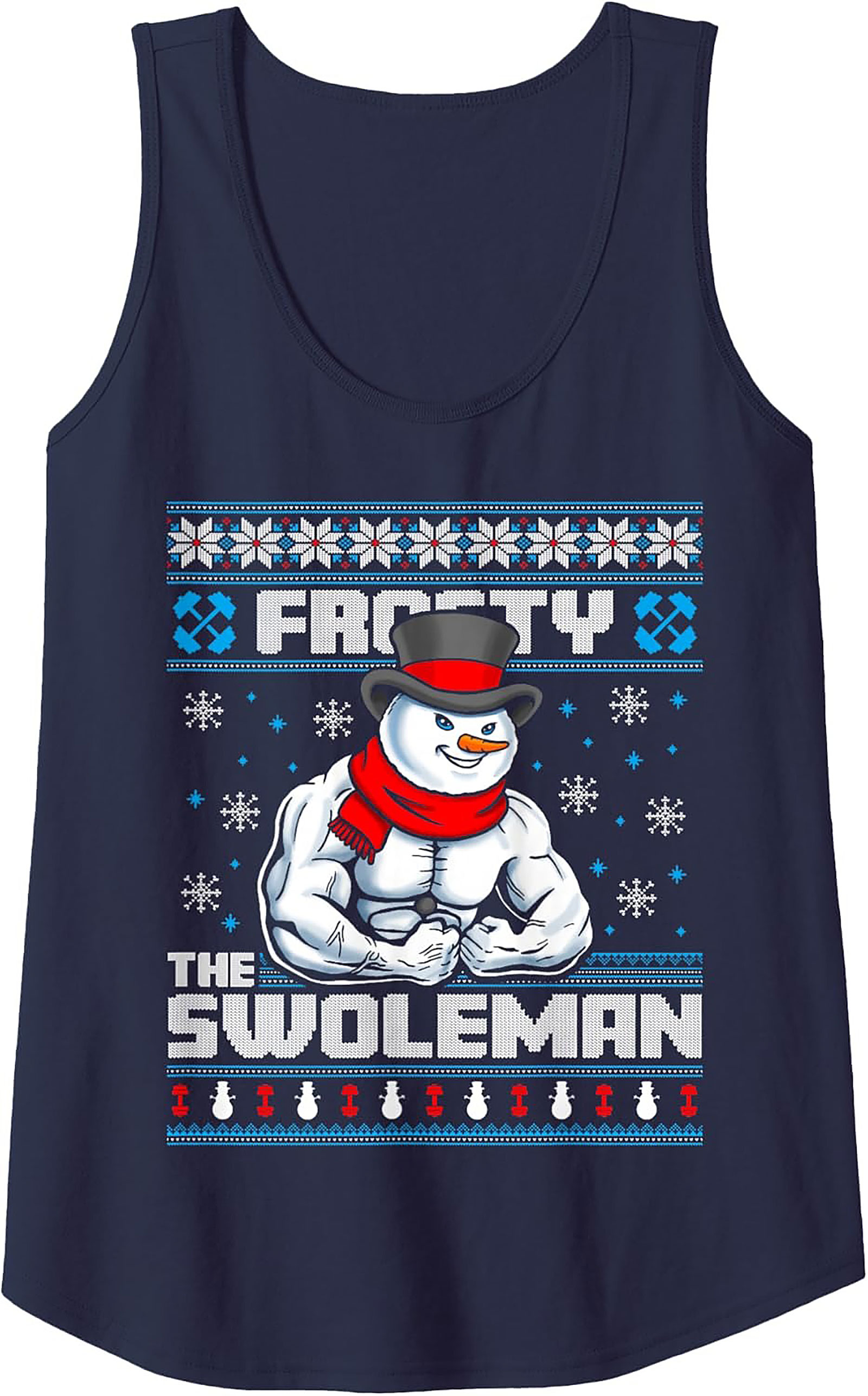 Frosty The Swoleman Gym Christmas Tank Top Workout Gift
