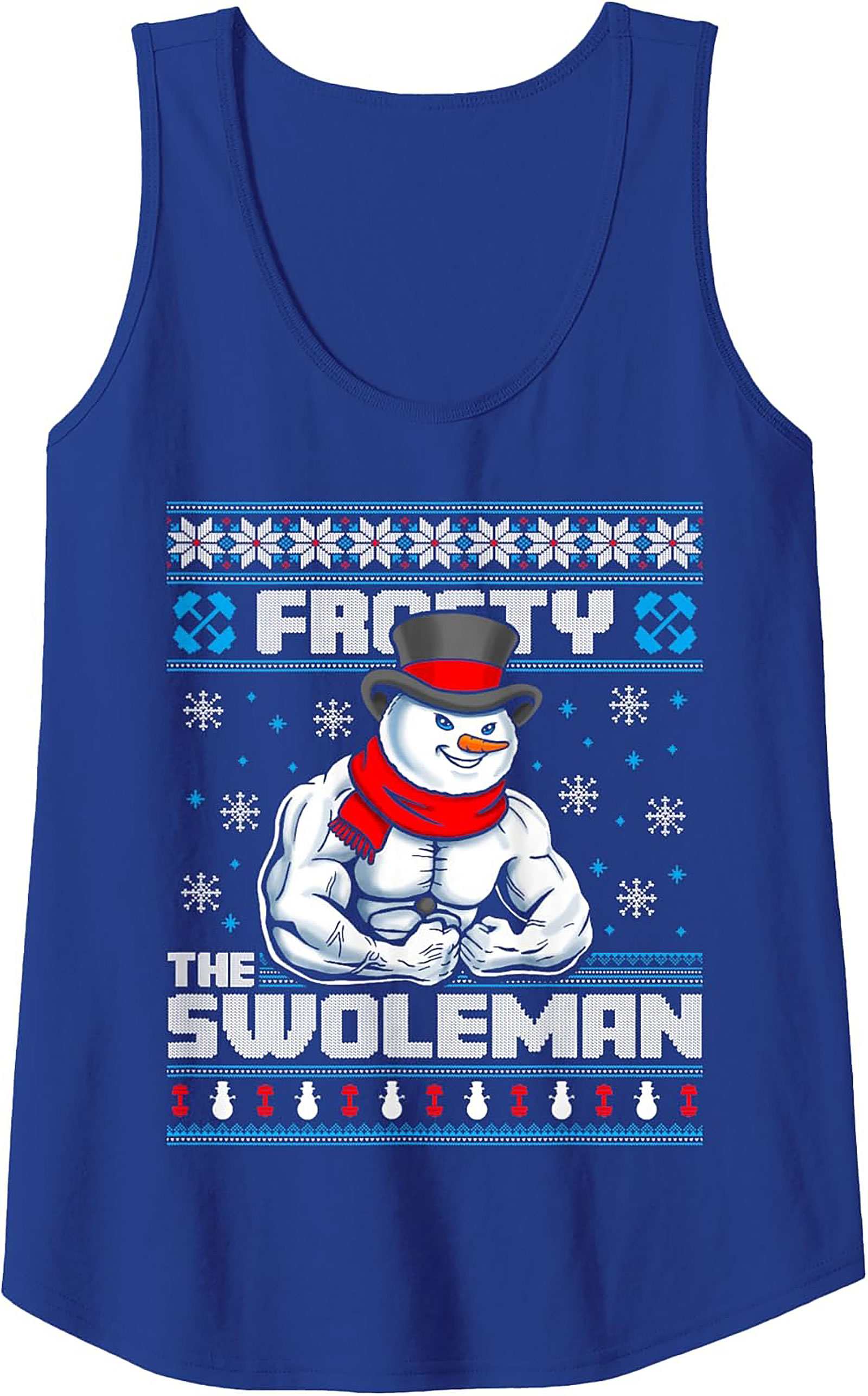 Frosty The Swoleman Gym Christmas Tank Top Workout Gift