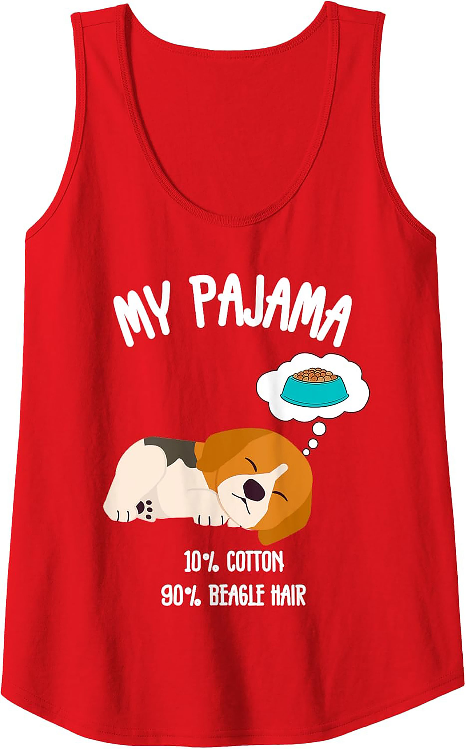 My Pajama is 90% Beagle Hair | Funny Beagle Dog Humor Graphic Tank Top