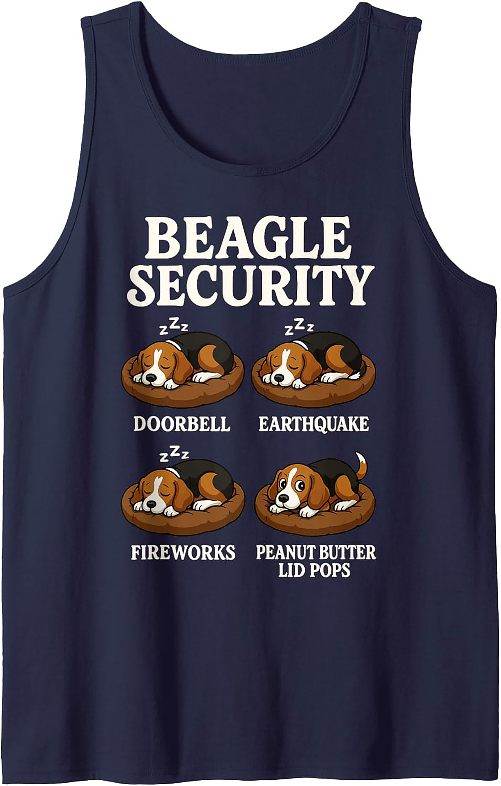 Beagle Security: Funny Peanut Butter Sleeveless Shirt | Beagle Graphic Tank Top