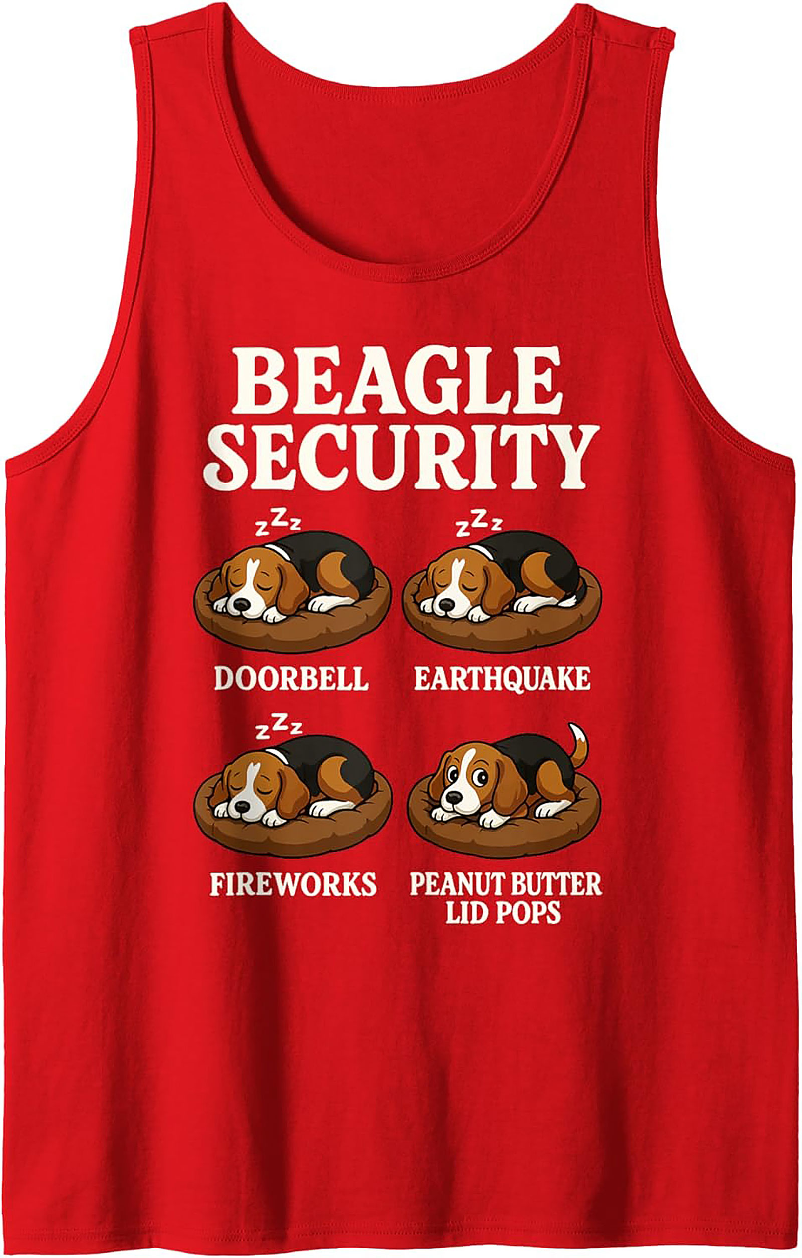 Beagle Security: Funny Peanut Butter Sleeveless Shirt | Beagle Graphic Tank Top