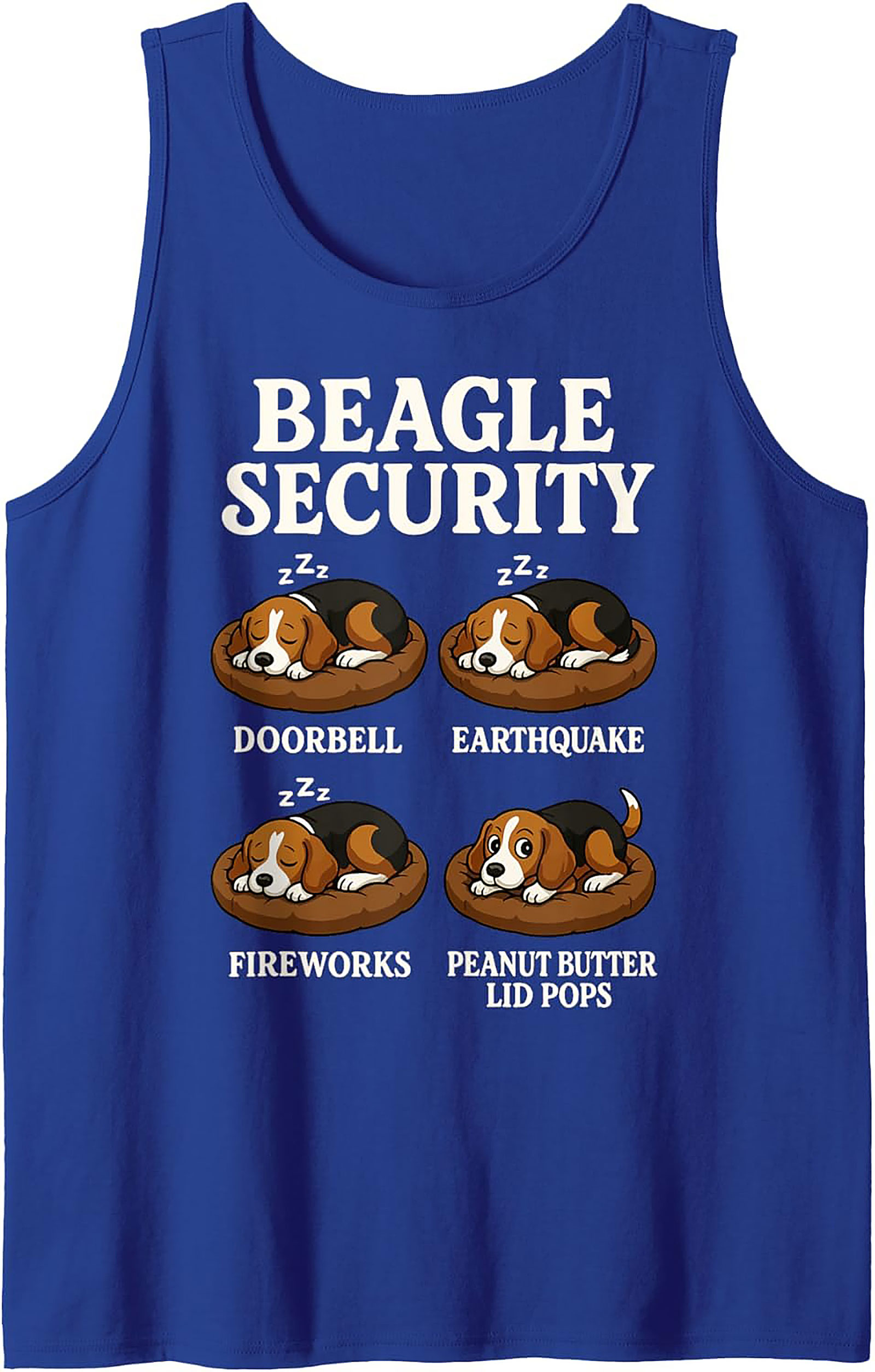 Beagle Security: Funny Peanut Butter Sleeveless Shirt | Beagle Graphic Tank Top