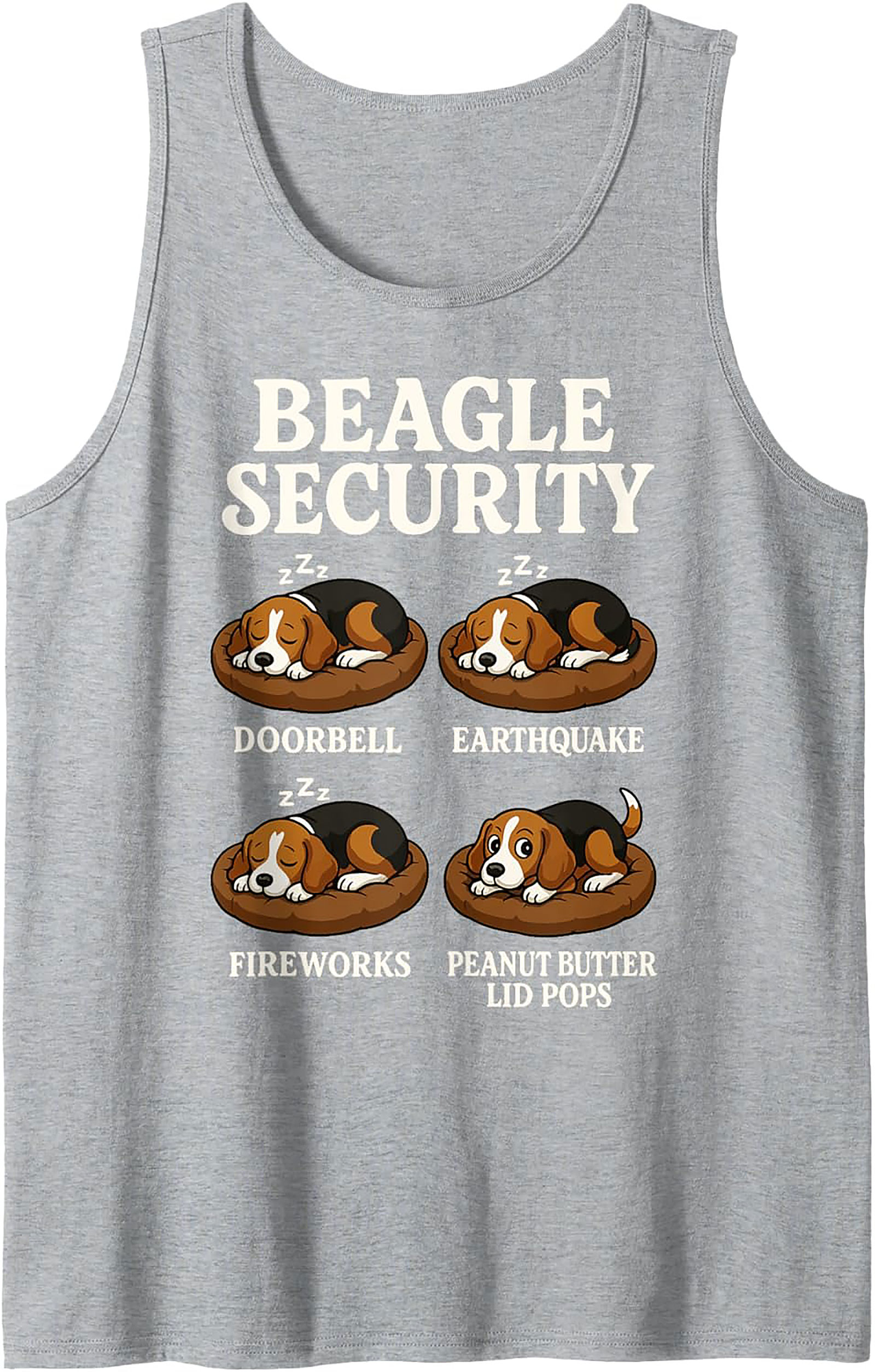 Beagle Security: Funny Peanut Butter Sleeveless Shirt | Beagle Graphic Tank Top