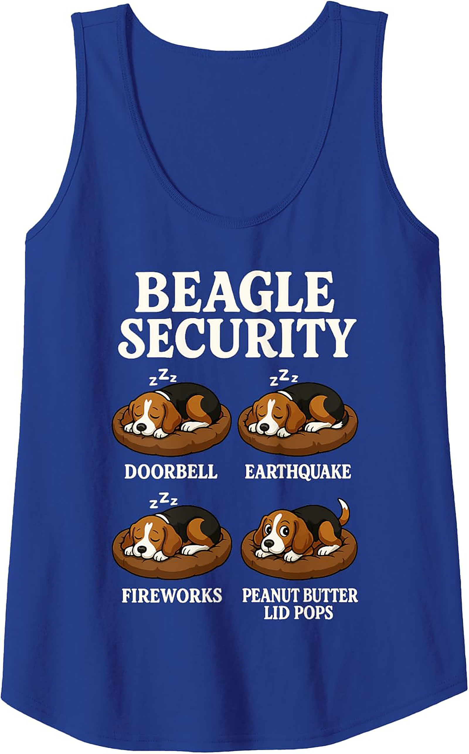 Beagle Security: Funny Peanut Butter Sleeveless Shirt | Beagle Graphic Tank Top