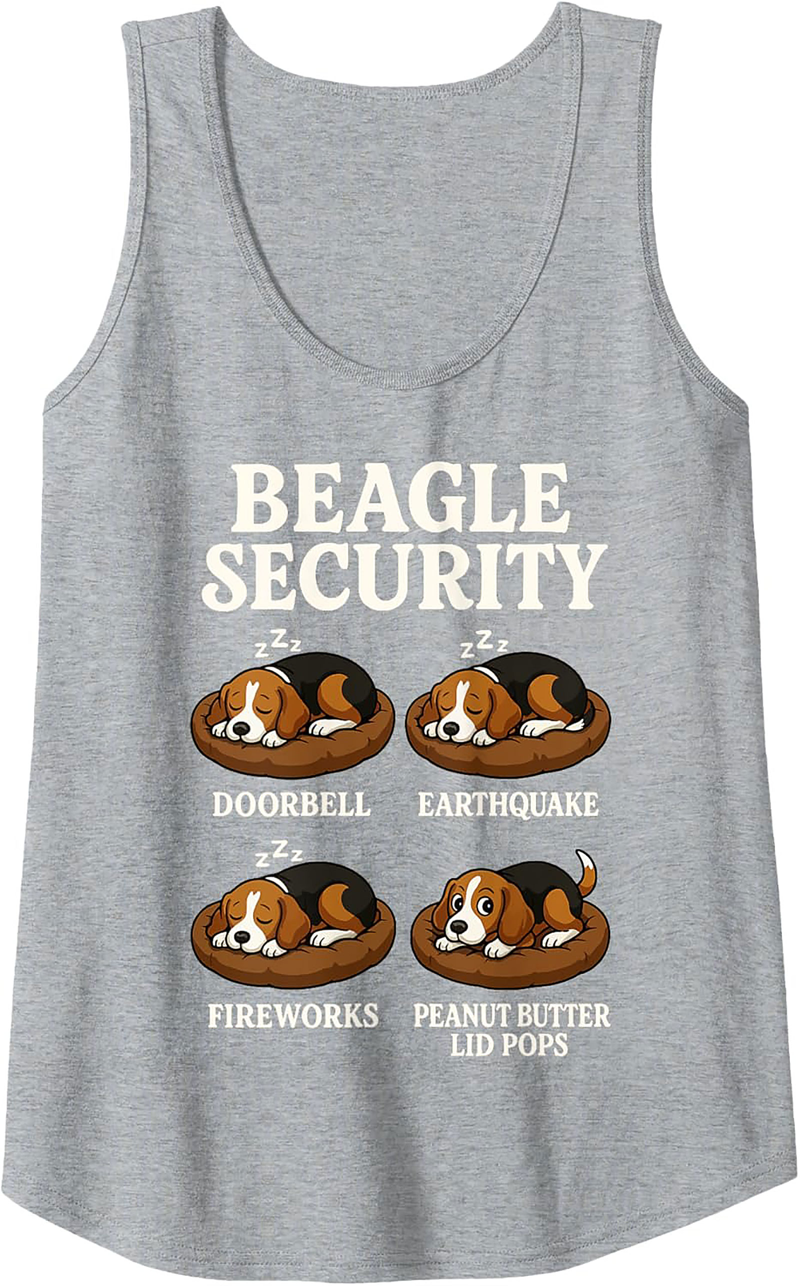 Beagle Security: Funny Peanut Butter Sleeveless Shirt | Beagle Graphic Tank Top