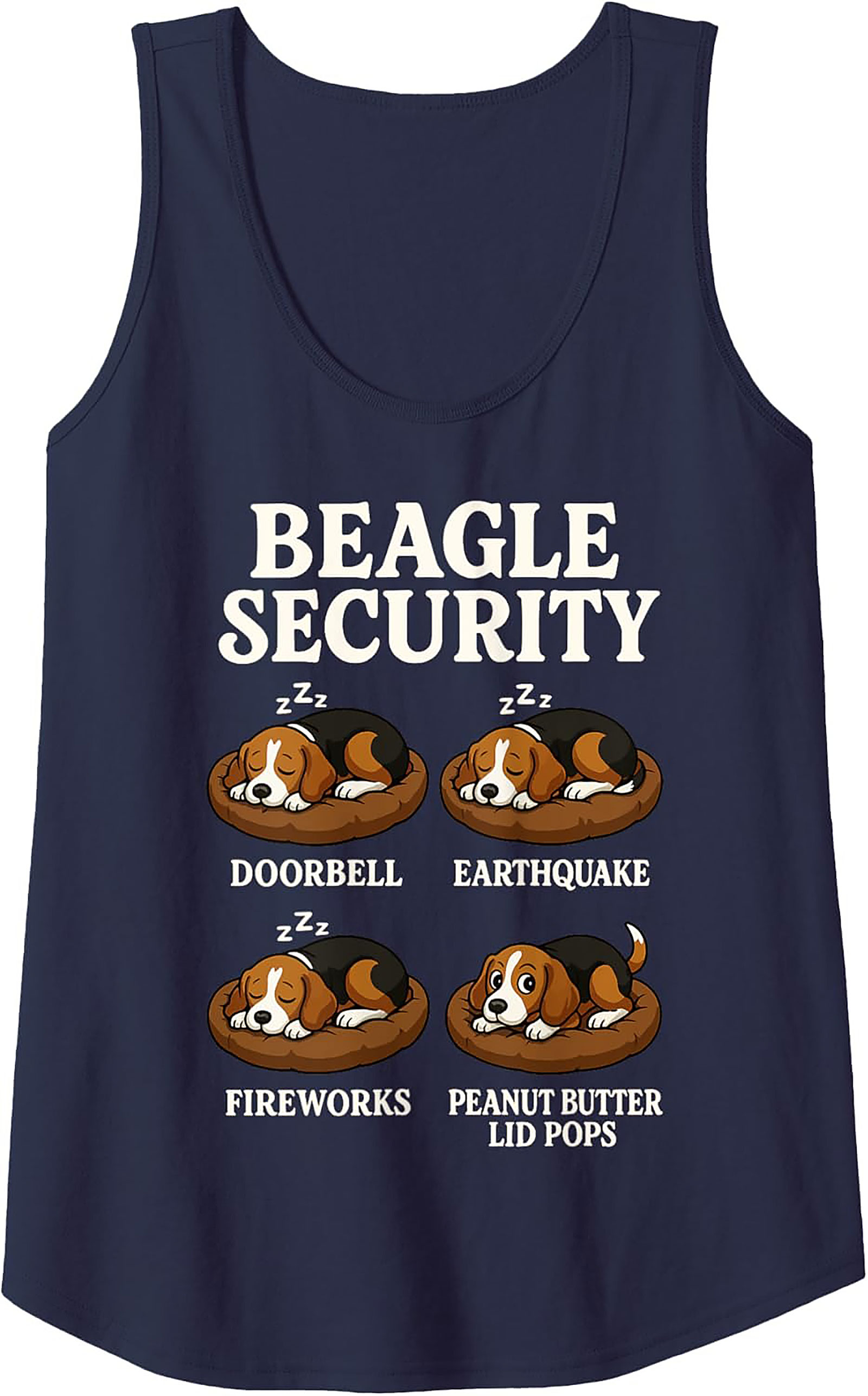 Beagle Security: Funny Peanut Butter Sleeveless Shirt | Beagle Graphic Tank Top