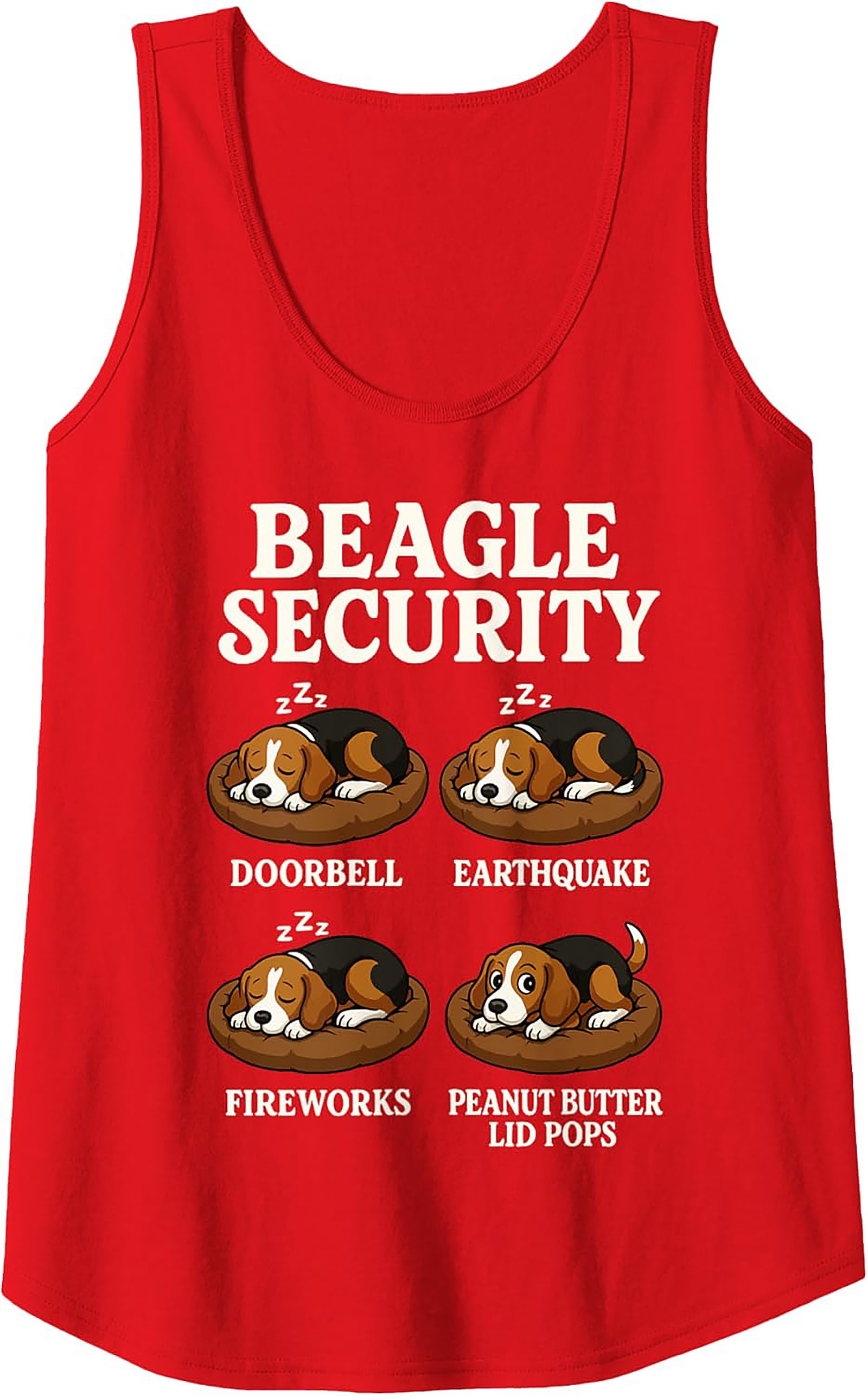 Beagle Security: Funny Peanut Butter Sleeveless Shirt | Beagle Graphic Tank Top